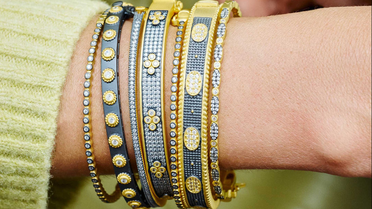 Marquise Pavé Thin Hinge Bangle