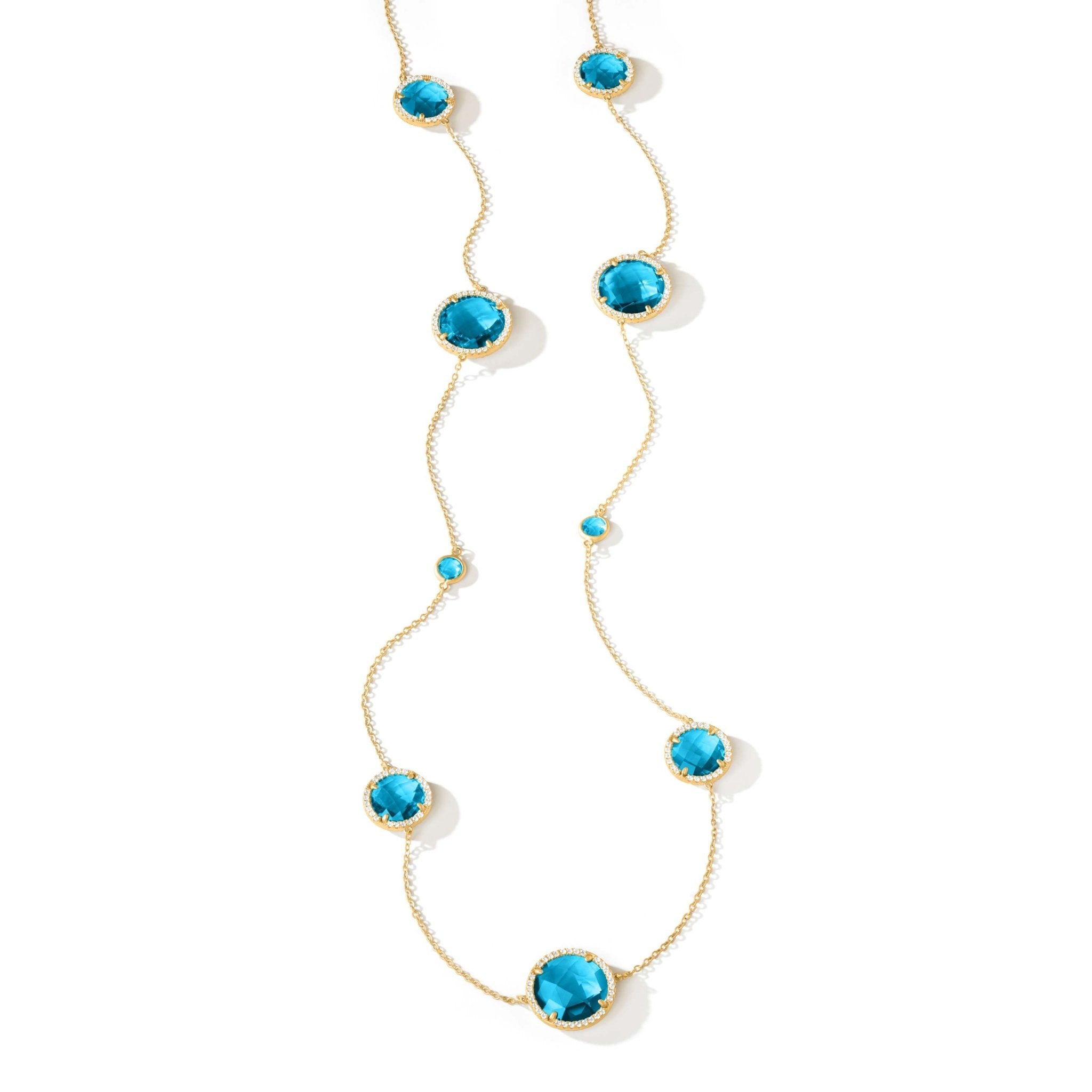 Aqua Azure Station Necklace - FREIDA ROTHMAN