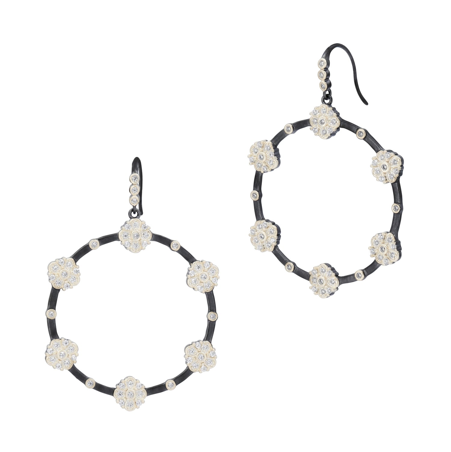 Brooklyn in Bloom Station Open Hoop Earrings - FREIDA ROTHMAN