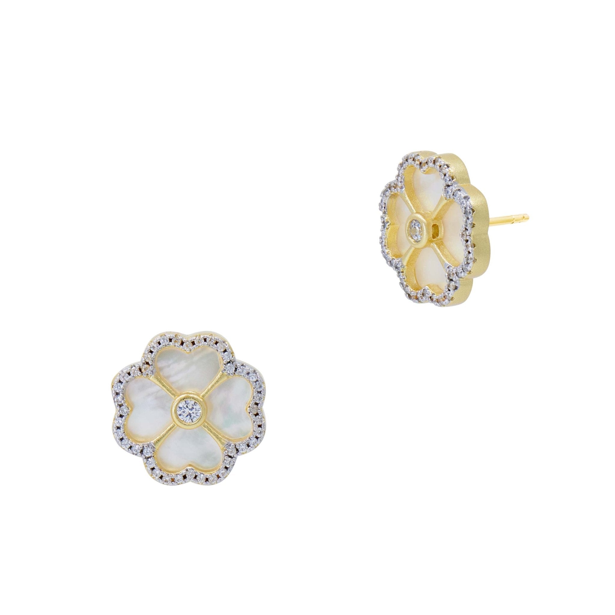Downtown Flora Mother of Pearl Stud Earrings - FREIDA ROTHMAN