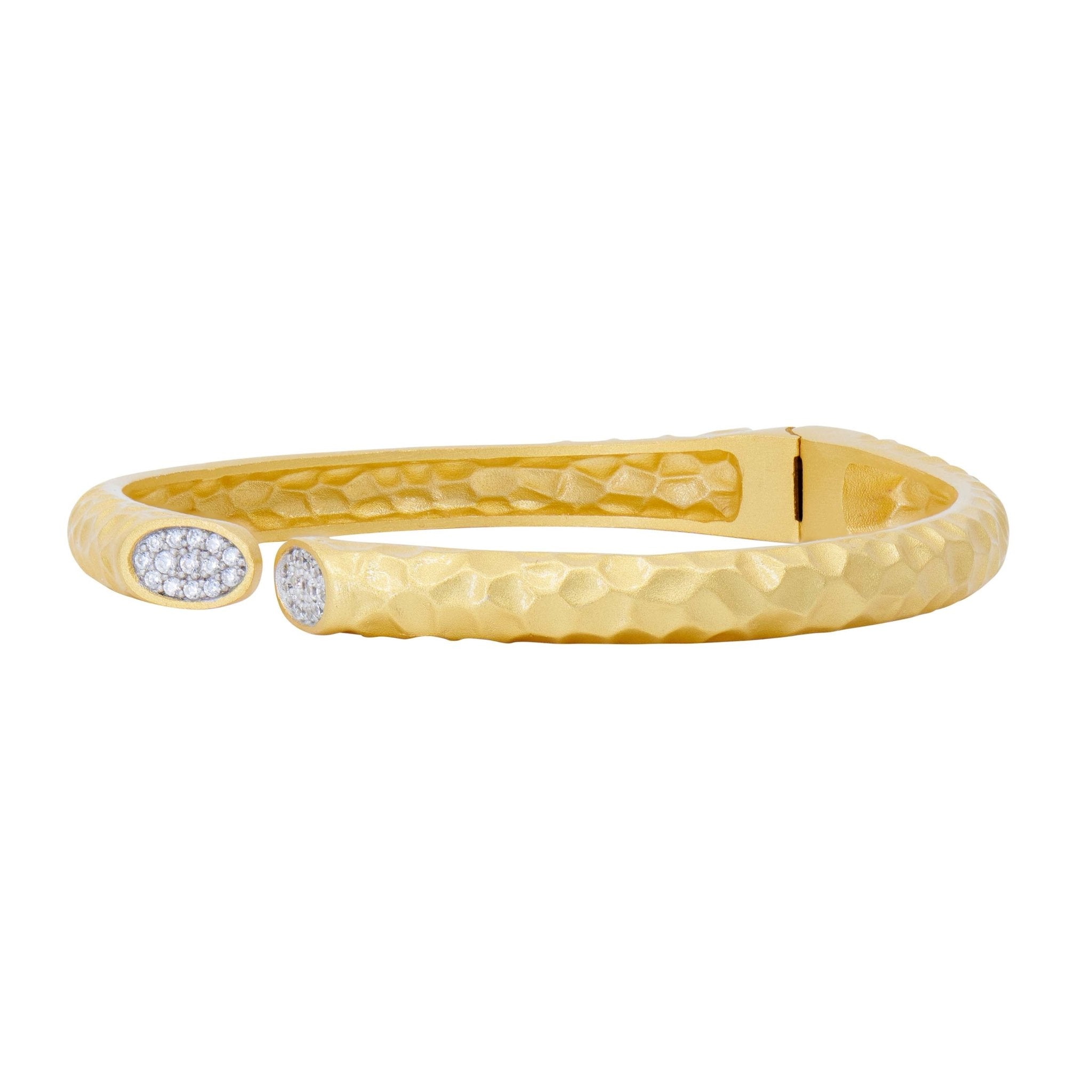 City Pavé Edge Hammered Cuff - FREIDA ROTHMAN