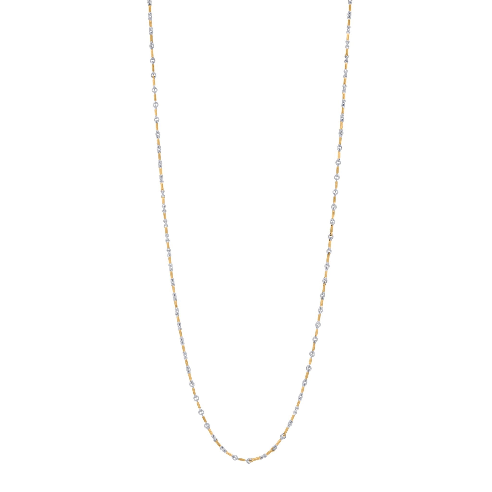 Signature Tri - Tone Bar Link Necklace - FREIDA ROTHMAN