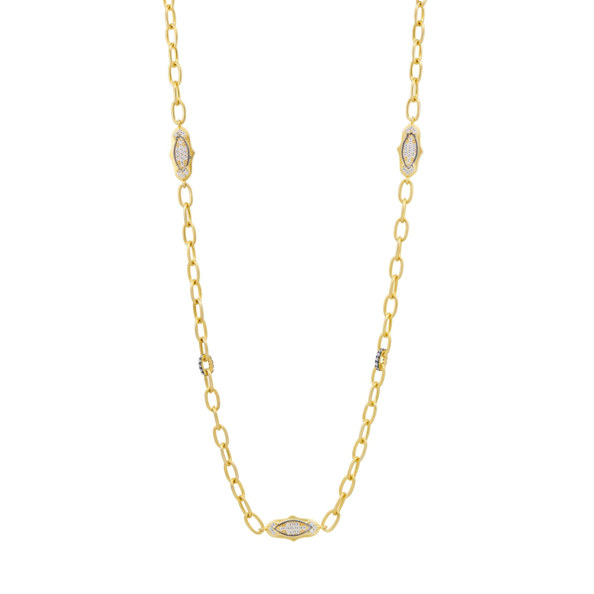 サンタマン　st amand REGENCE レジェンス　ラヴィエ Signature Marquise Station Chain Link Necklace – FREIDA ROTHMAN