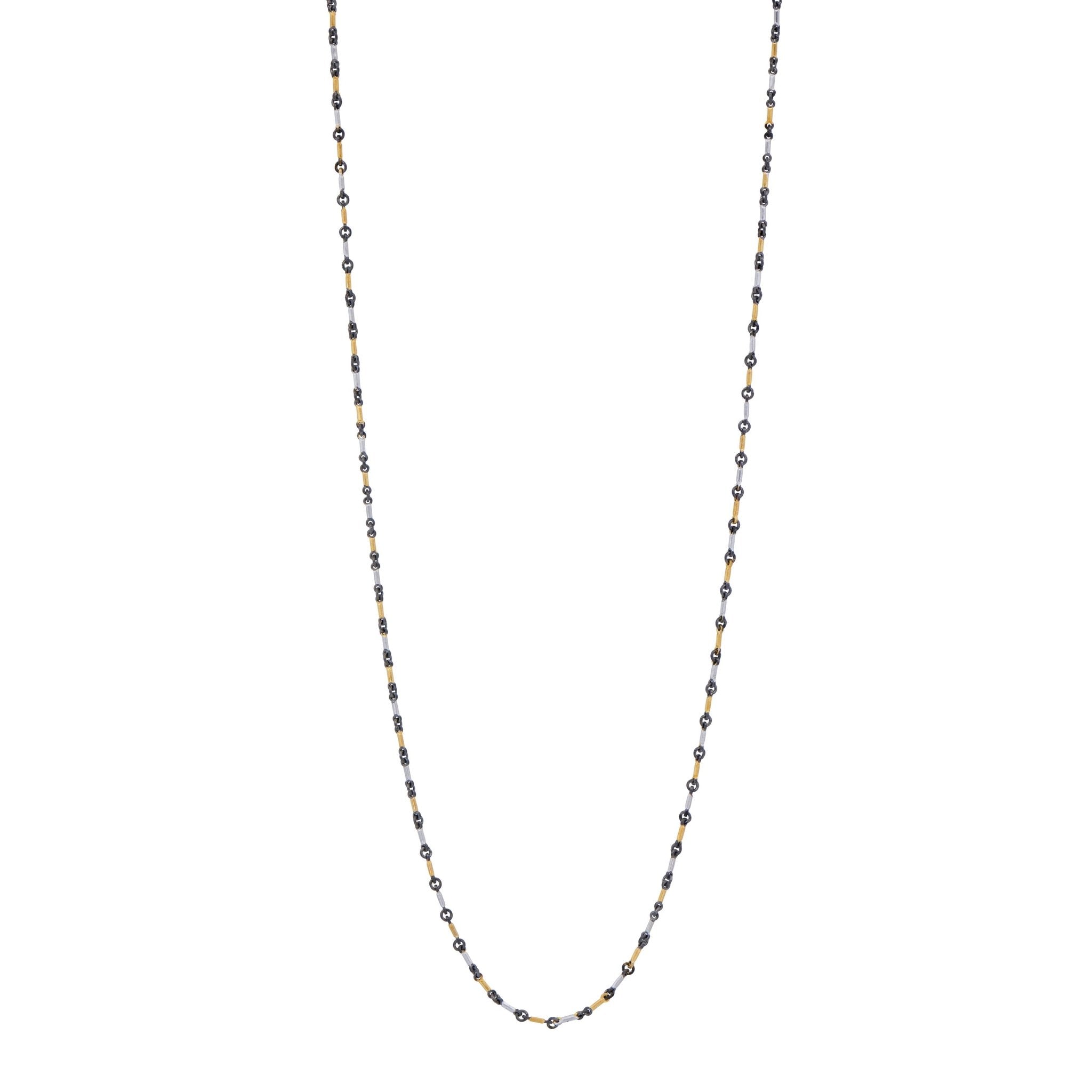 Signature Tri - Tone Bar Link Necklace - FREIDA ROTHMAN