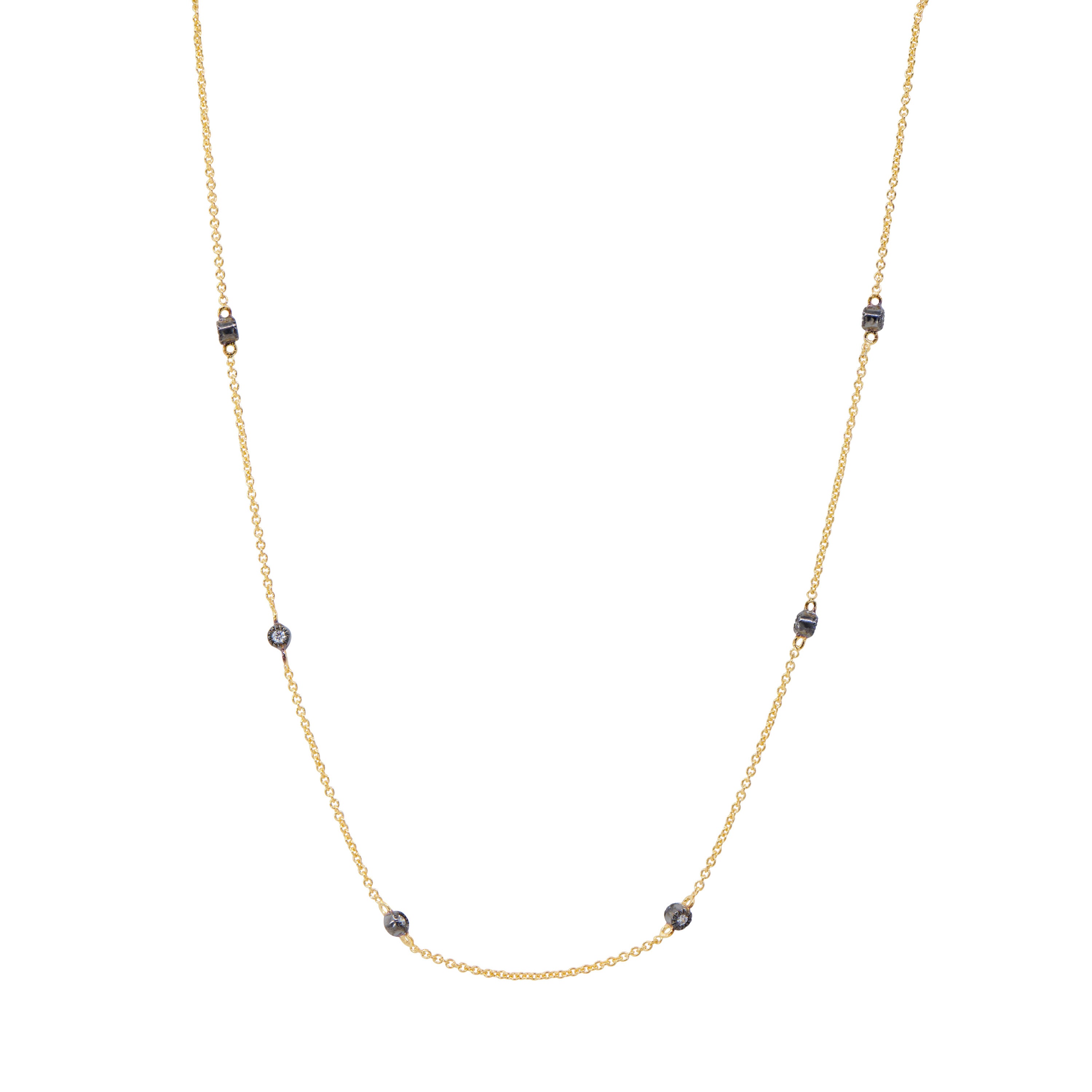 Bezel Set Station Necklace