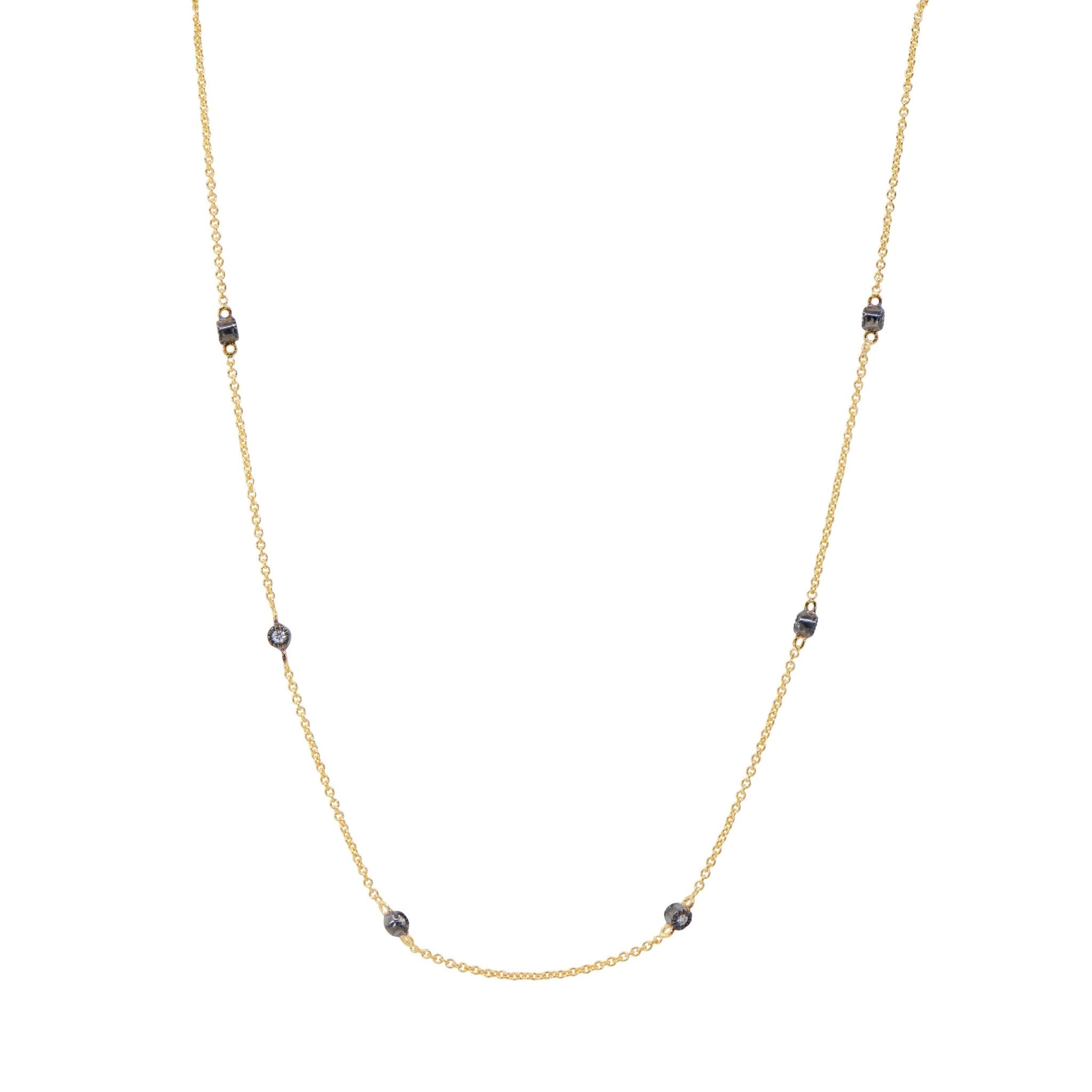 Bezel Set Station Necklace - FREIDA ROTHMAN