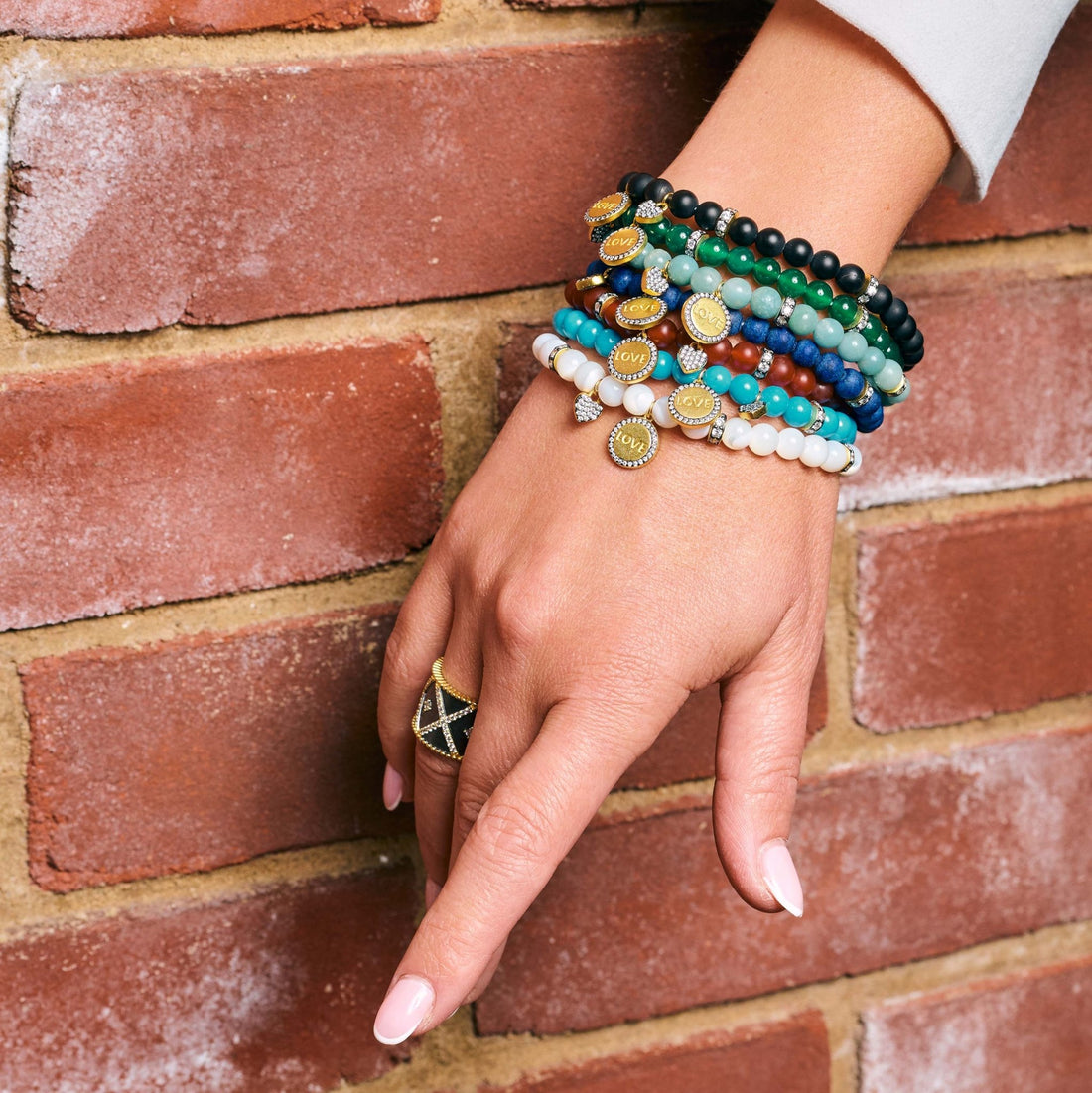 The LOVE Beaded Stretch Bracelet - FREIDA ROTHMAN