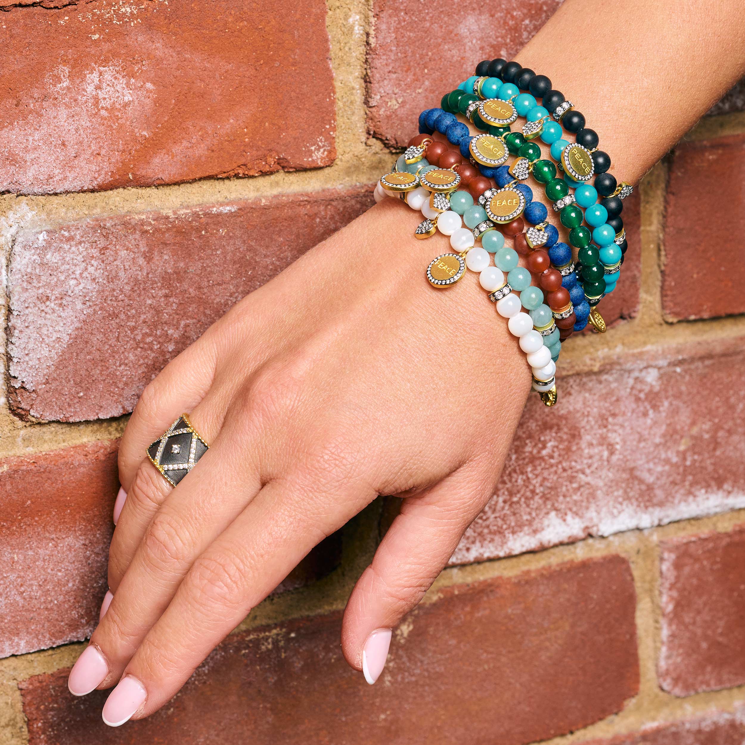 The PEACE Beaded Stretch Bracelet