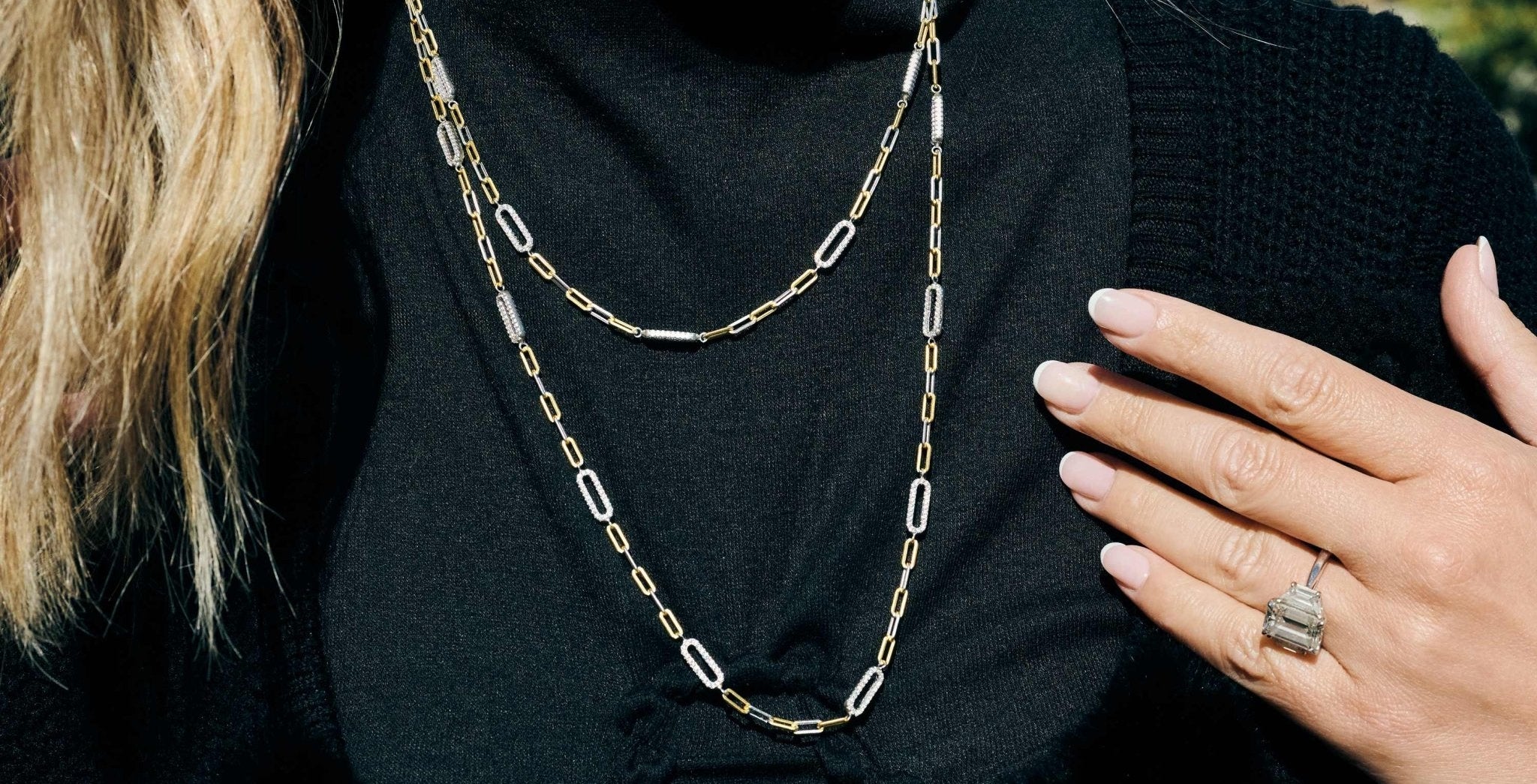 Signature Icon Pavé Station Chain Link Necklace - FREIDA ROTHMAN