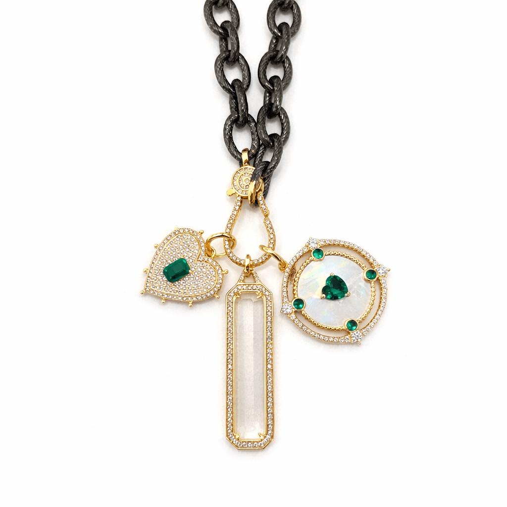 The Emerald Orbit Charm Necklace - FREIDA ROTHMAN