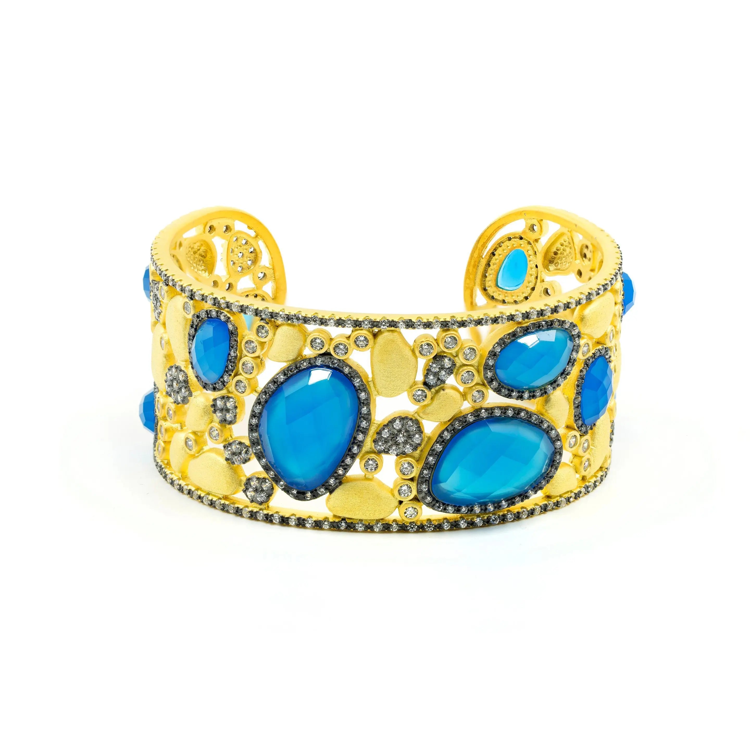 Baroque Blues Statement Cuff FR Vault BRACELET