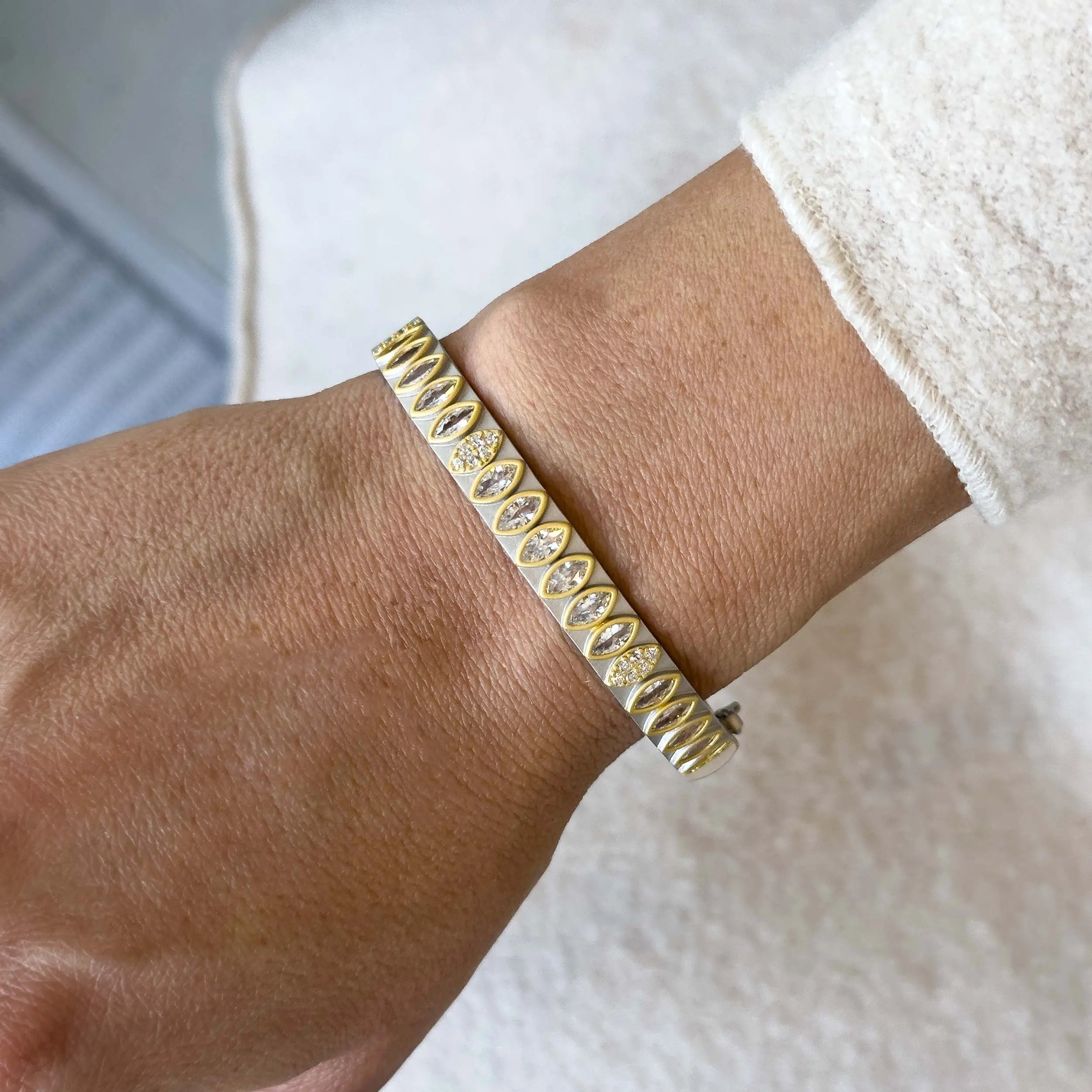 Blossoming Brilliance Hinge Bangle Armor of Hope BRACELET