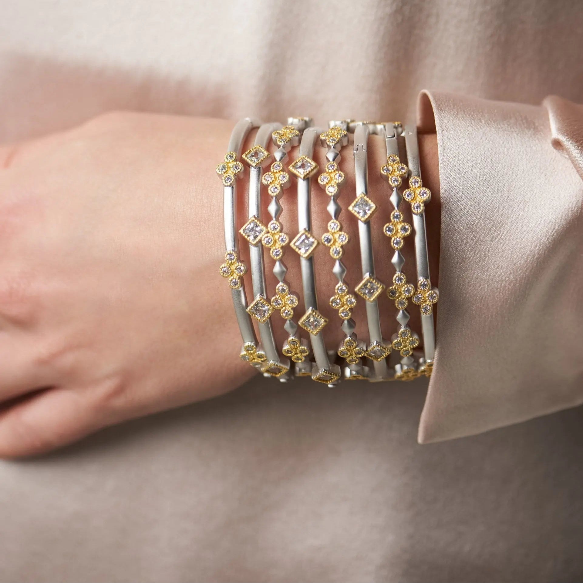 Fleur Bloom Delicate Hinge Bangle - FREIDA ROTHMAN