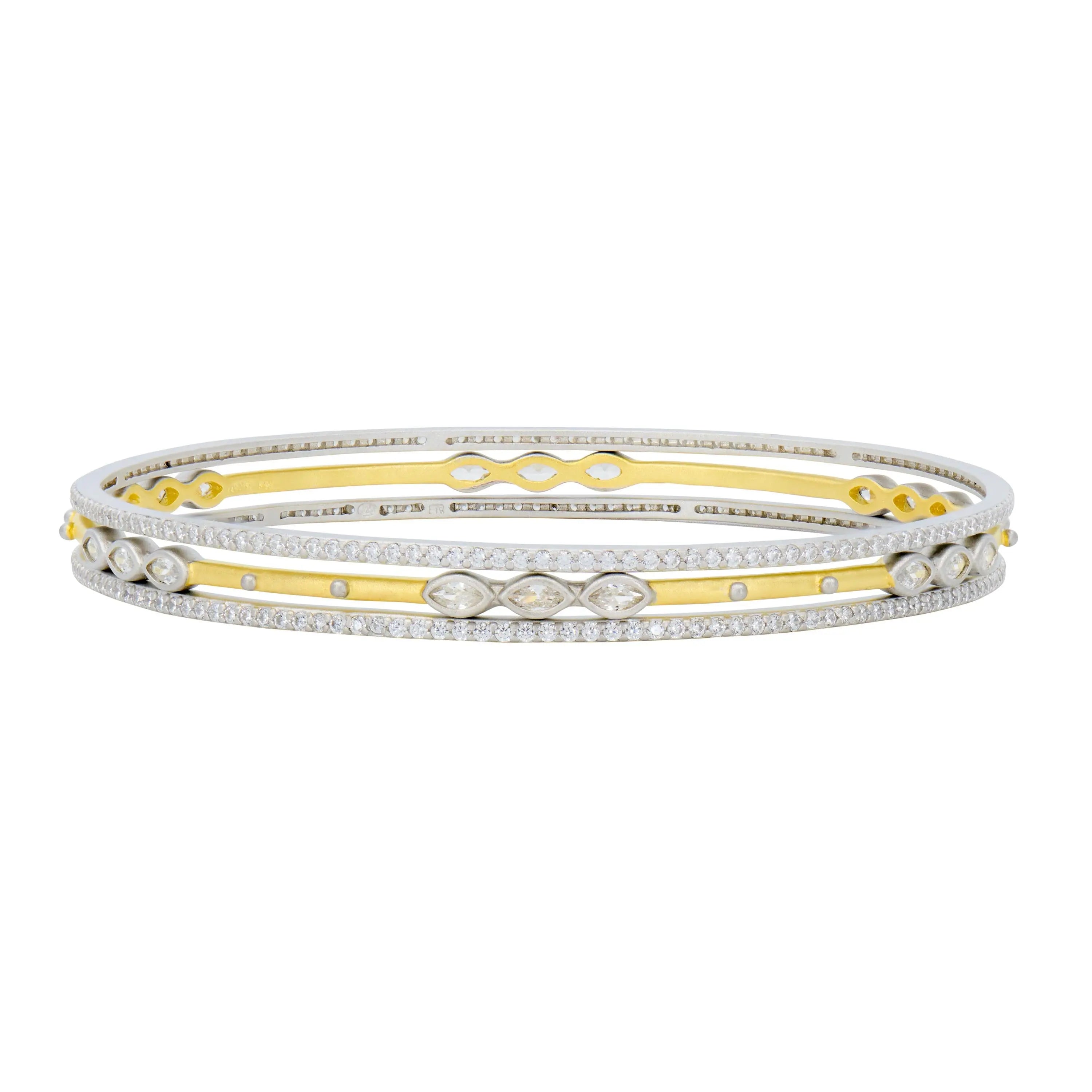 Signature Marquise Station 3-Stack Bangle FR Signature Reimagined BRACELET