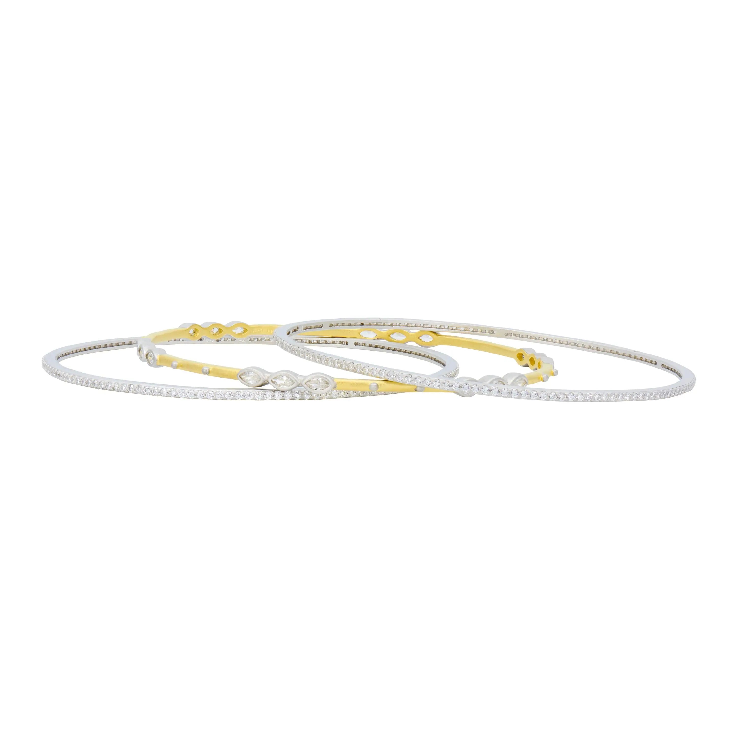 Signature Marquise Station 3-Stack Bangle FR Signature Reimagined BRACELET