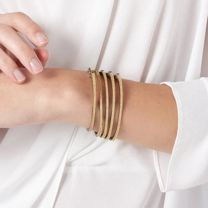 Signature Thin Pav Hinge Bangle - FREIDA ROTHMAN