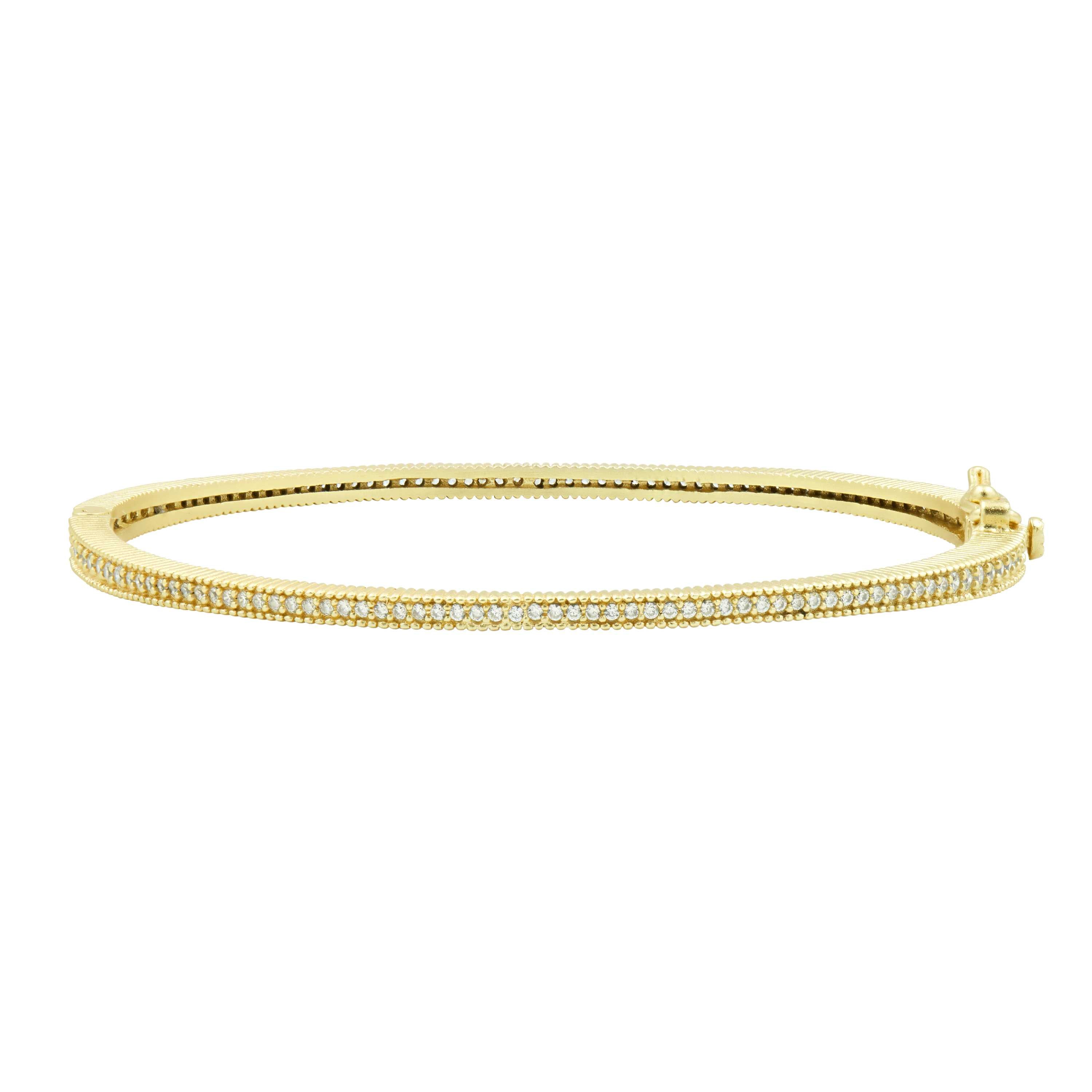 Gold The Classic Pavé Hinge Bangle Signature BRACELET