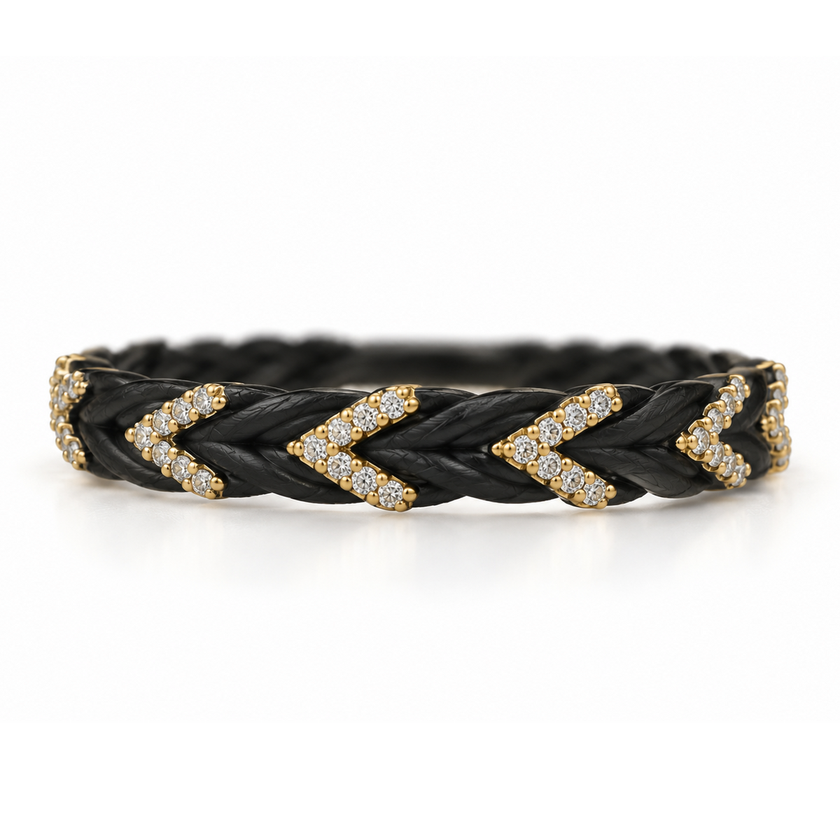 Pavé Chevron Braided Ring