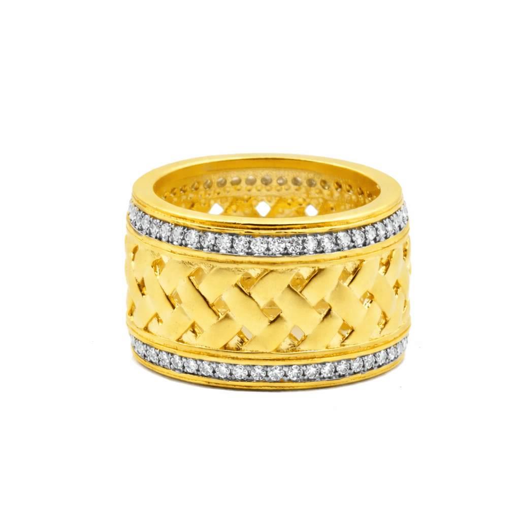Lattice Motif Wide Band Ring - FREIDA ROTHMAN