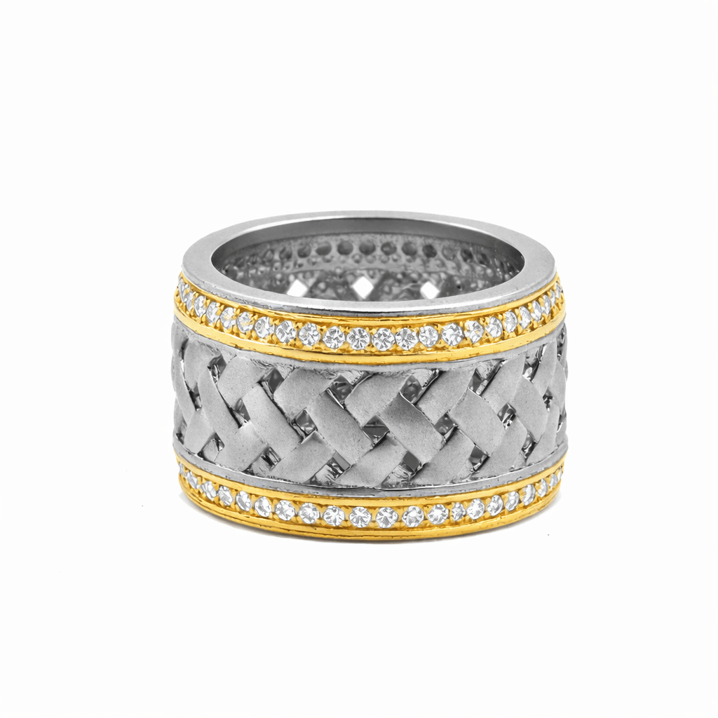 Lattice Motif Wide Band Ring - FREIDA ROTHMAN