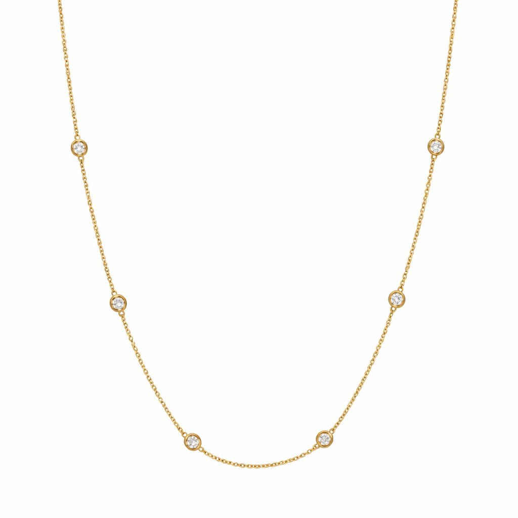 Bezel Set Station Necklace