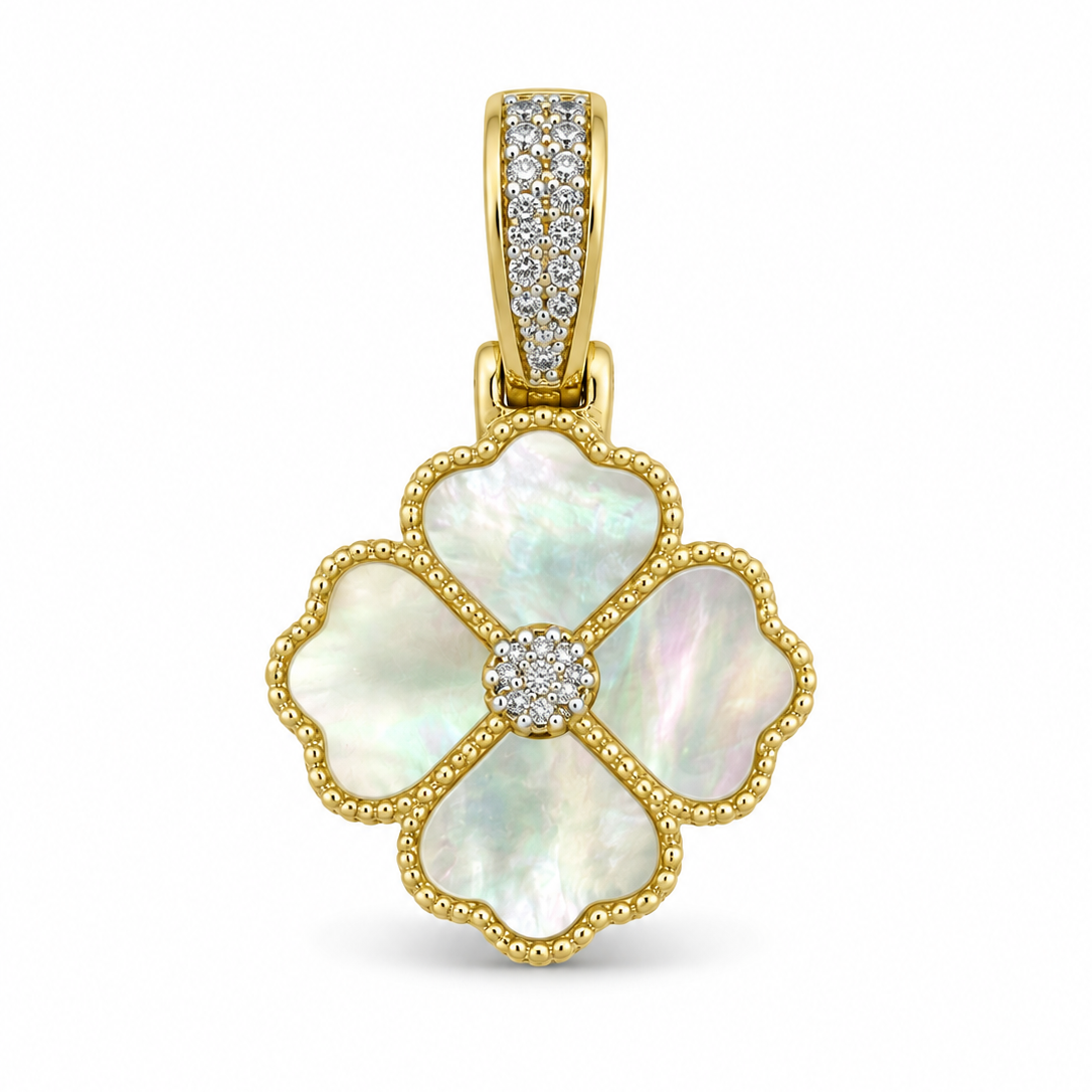Mother of Pearl Lucky Clover Charm