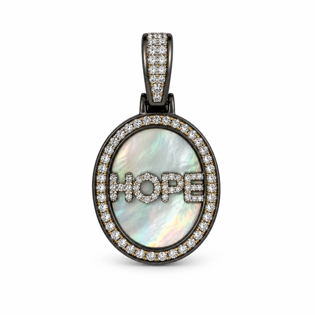 Mother of Pearl Pavé Hope Charm