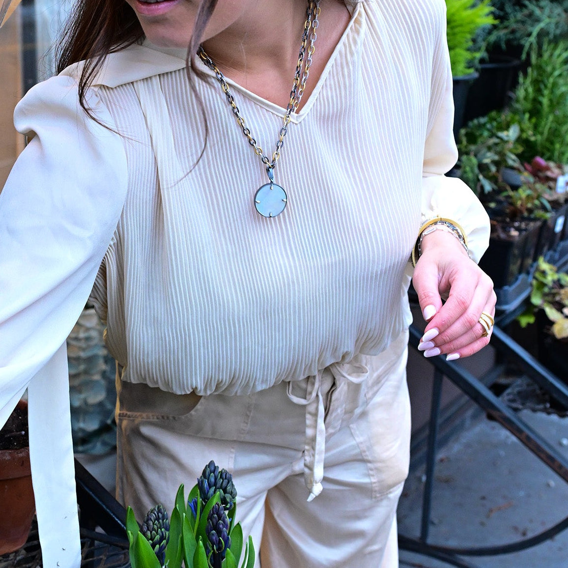 Petals and Pavé Pendant