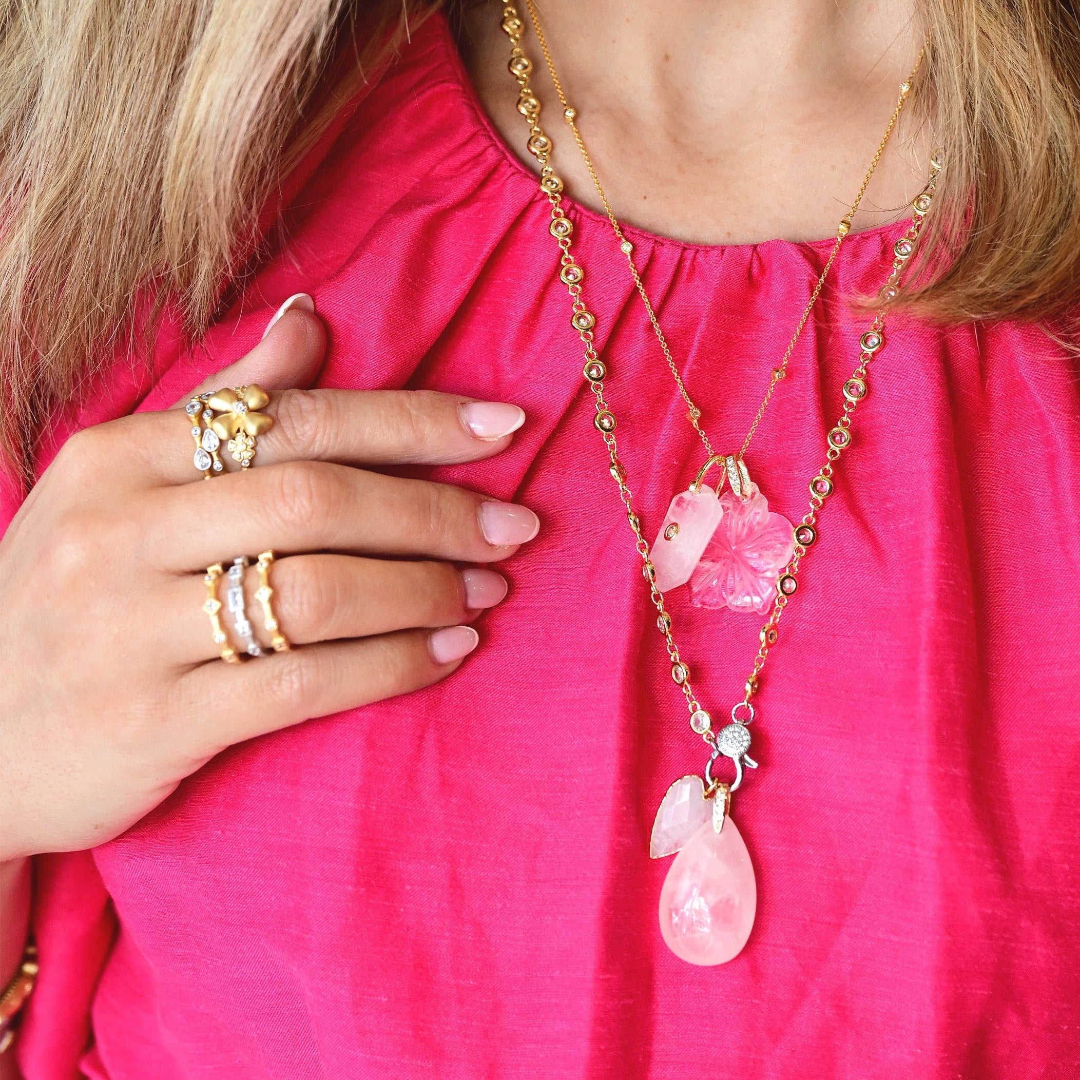 Cable & Quartz Stacked Illusion Ring