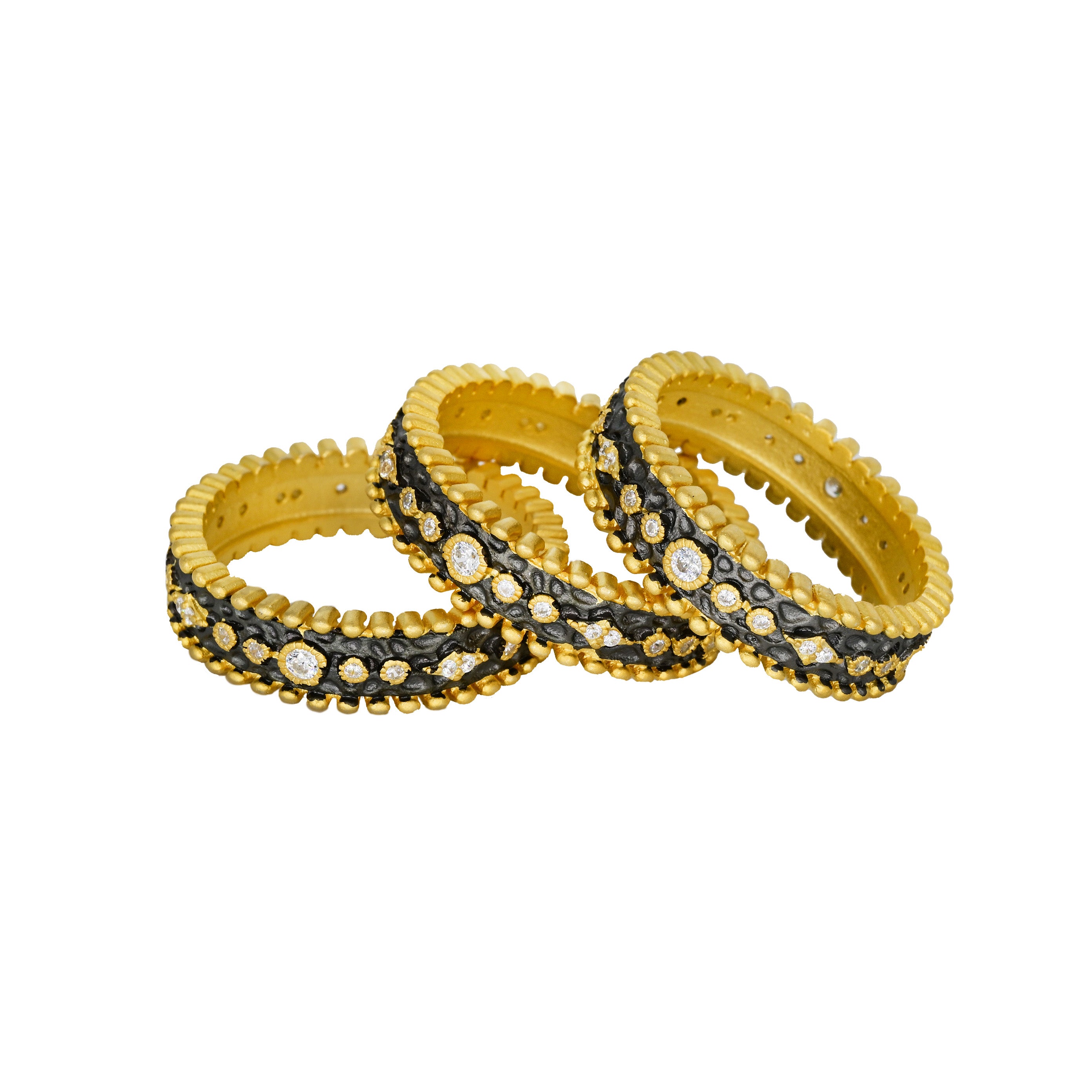 Bezel 3-Stack Ring
