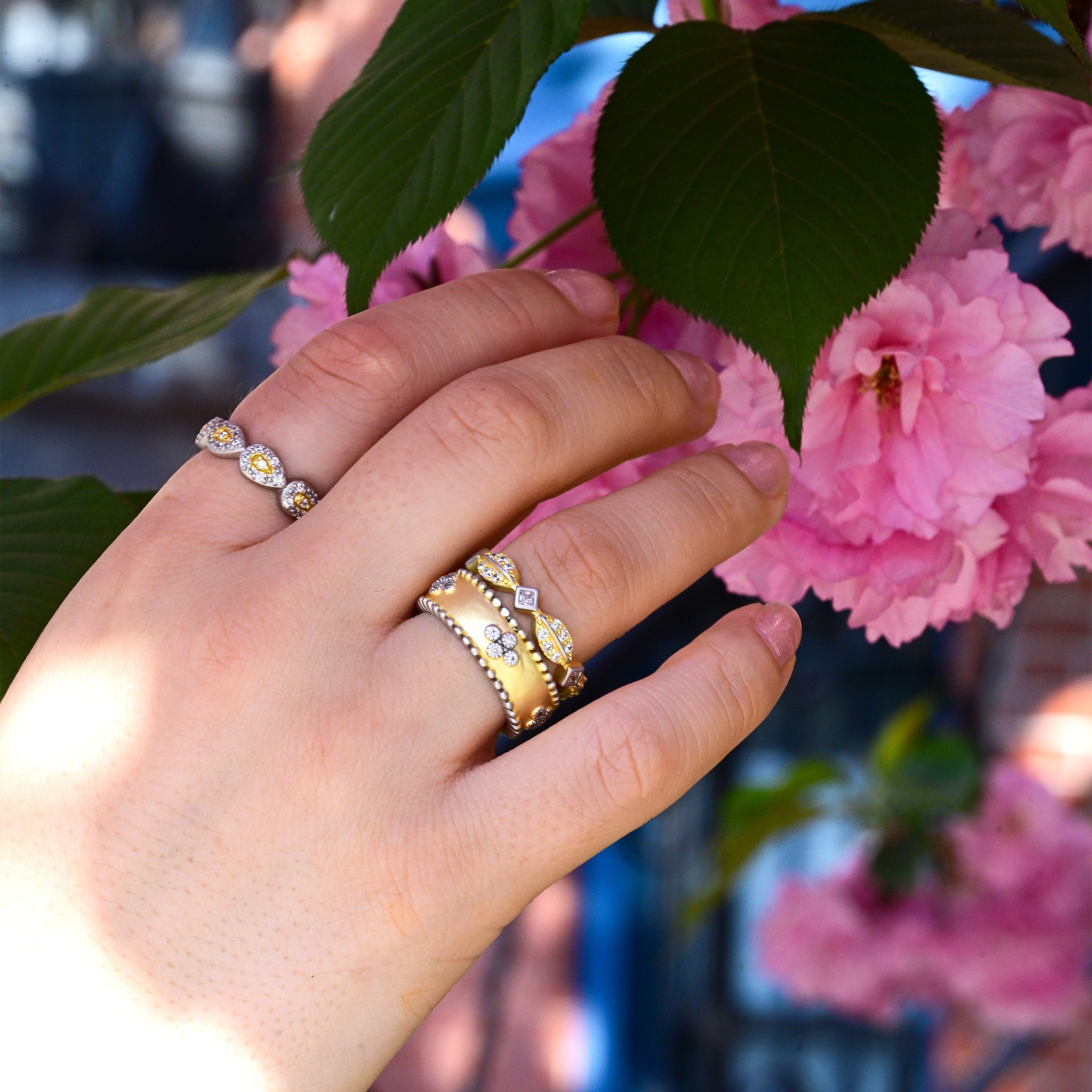 Two-Tone Mixed Shape Ring