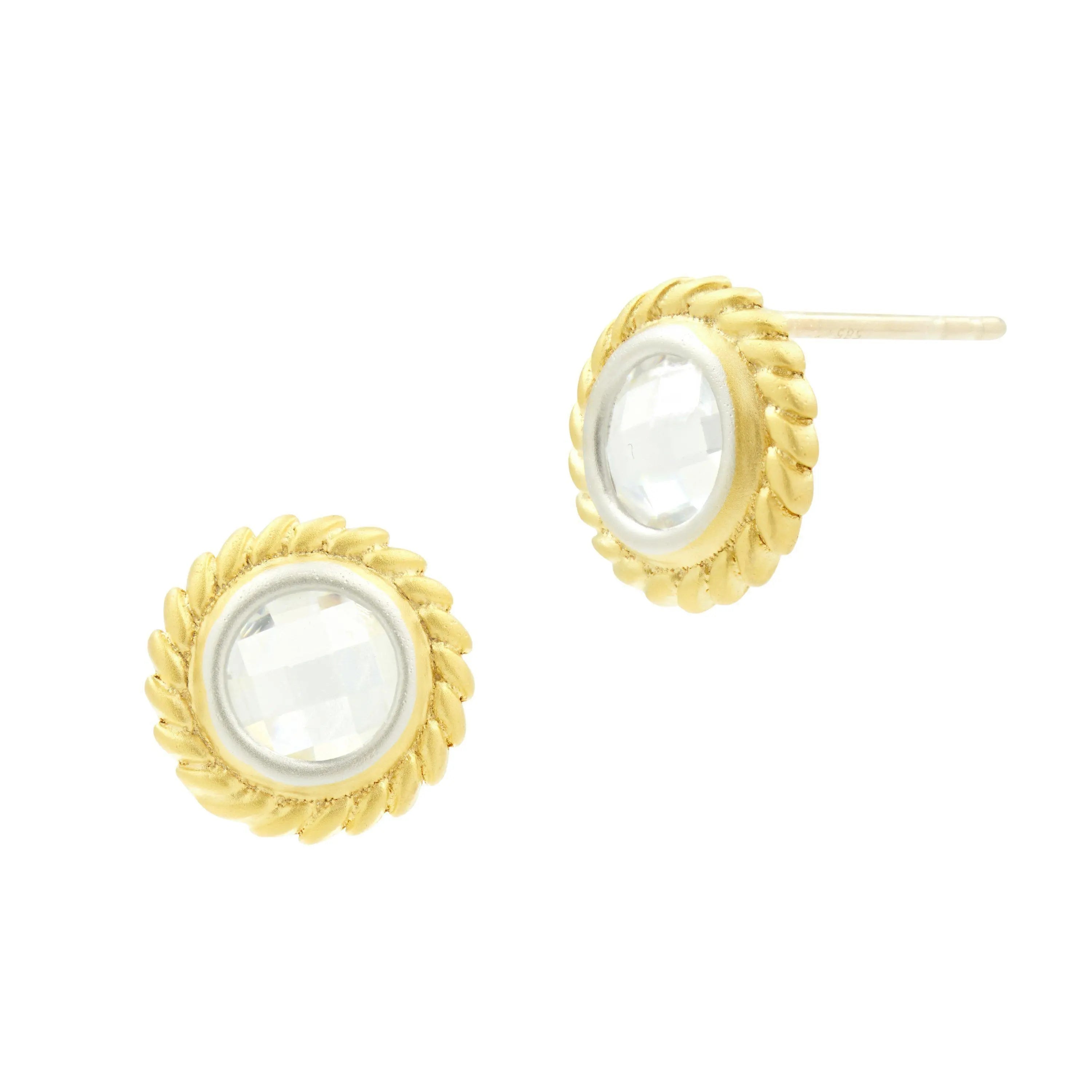 Fleur Bloom Circular Stud Earrings - FREIDA ROTHMAN