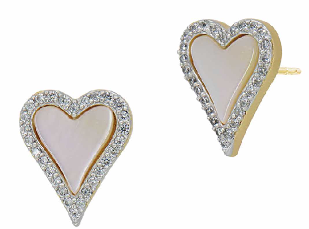 PinkMotherofPearl From the Heart Stud The LOVE Collection EARRING