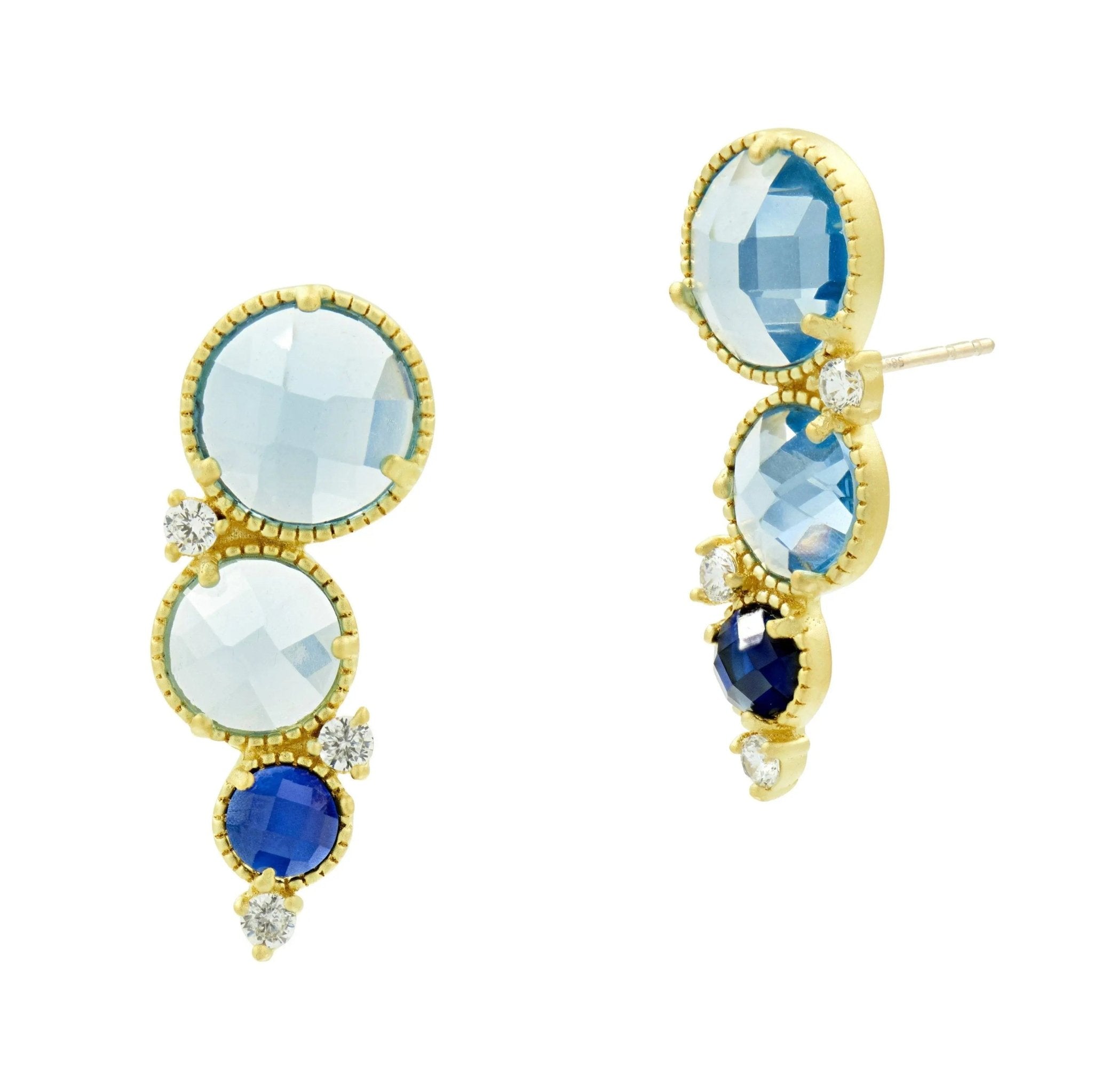 Imperial Blue Climber Earrings - FREIDA ROTHMAN