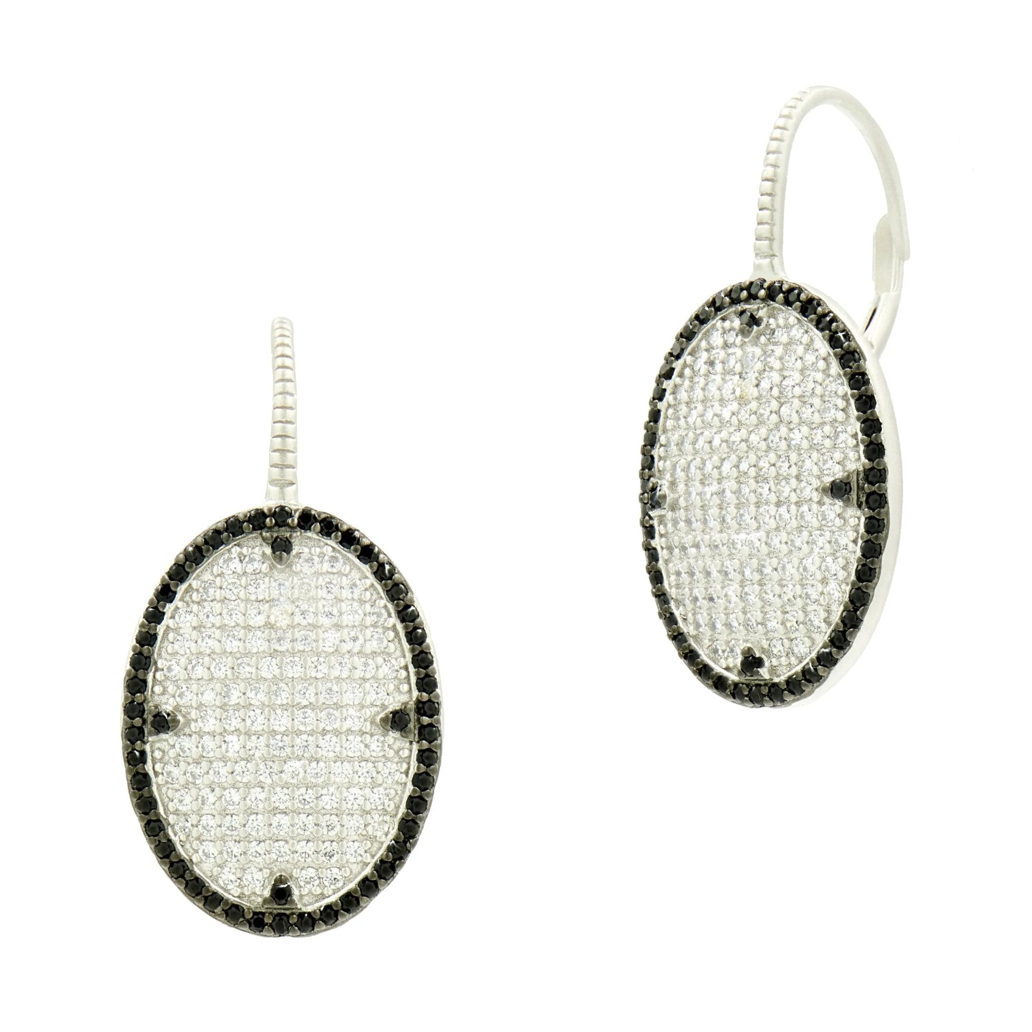 Industrial Finish Pavé Lever Back Earring - FREIDA ROTHMAN