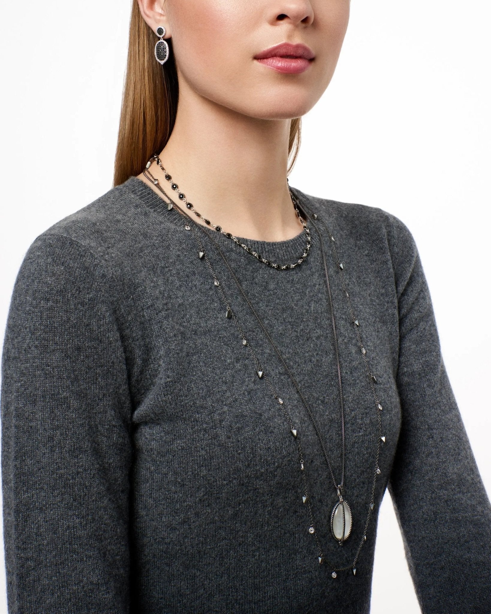 Industrial Finish Pavé Short Drop Earring - FREIDA ROTHMAN