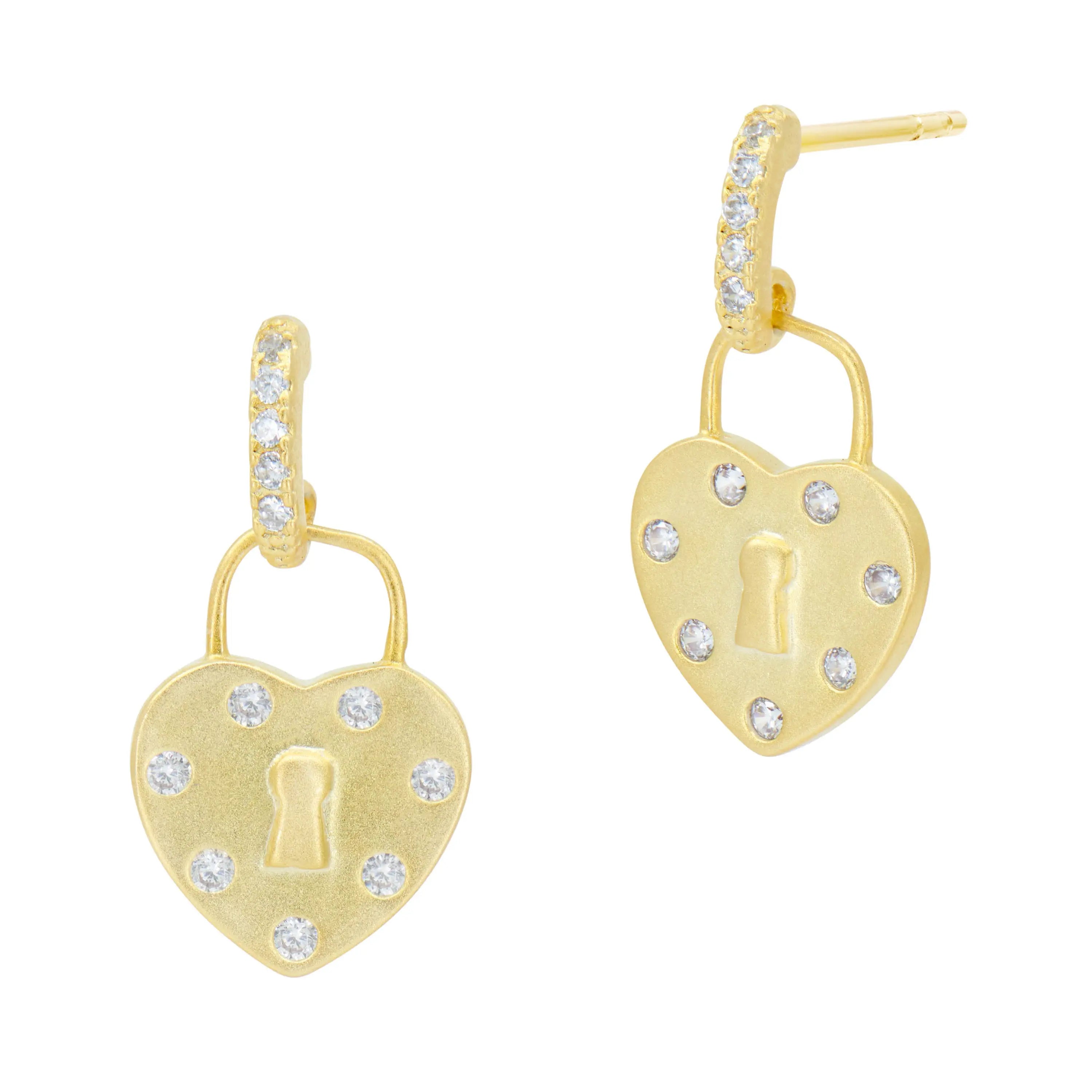 Locked in Love Charm Earrings Valentine&