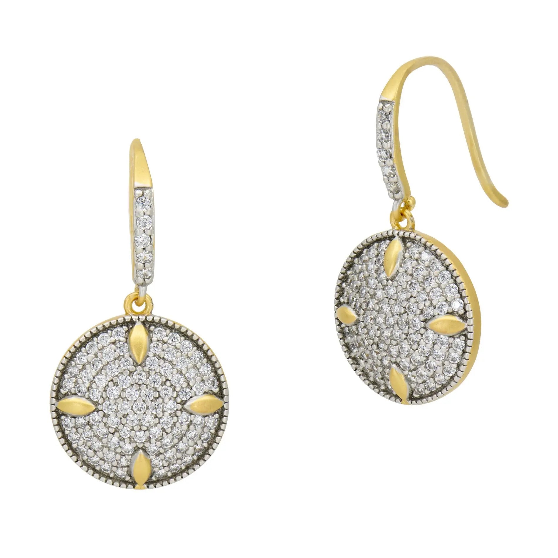 Petals and Pavé Disc Earring FREIDA ROTHMAN EARRING