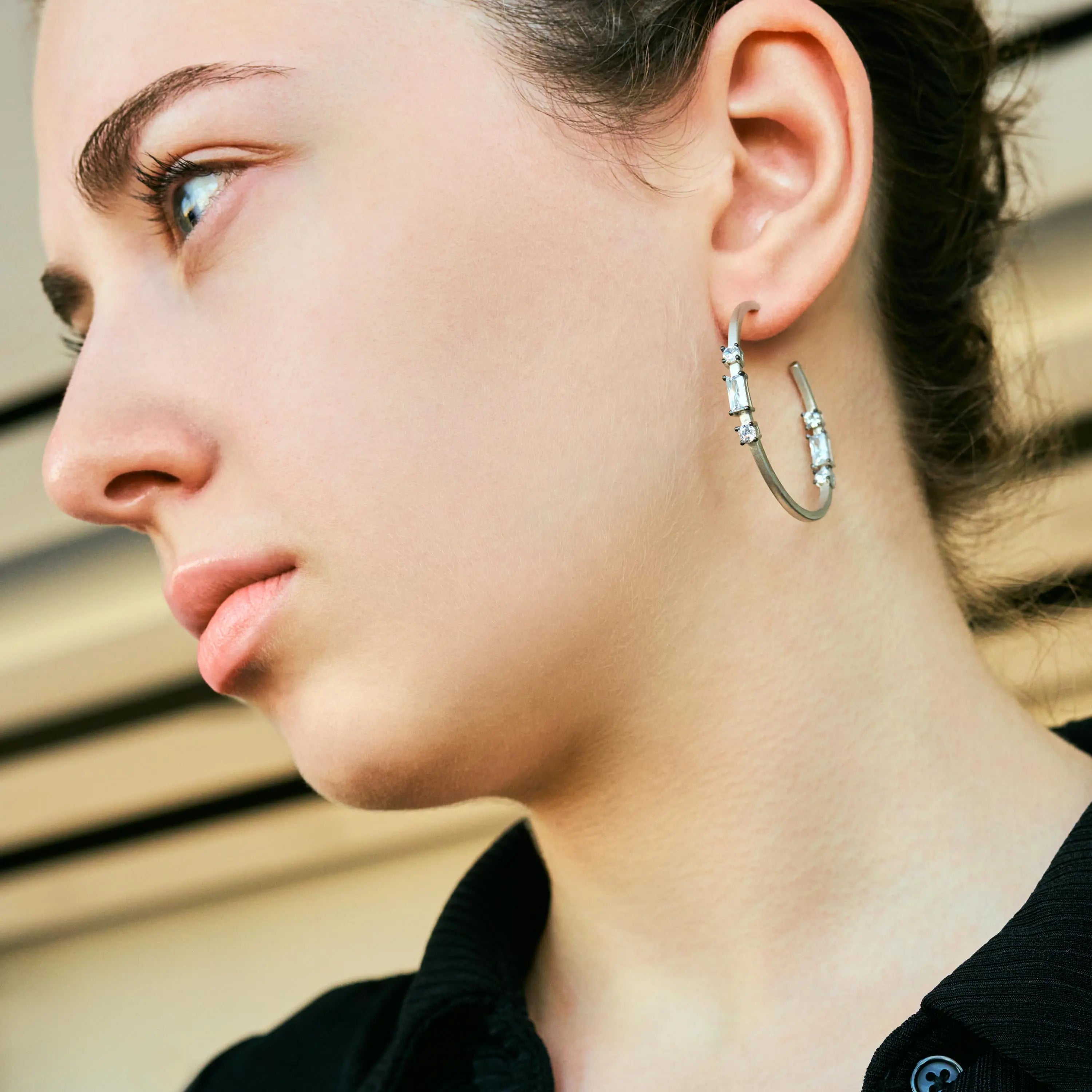 Touch of Brooklyn Hoop Earrings Industrial Finish EARRING