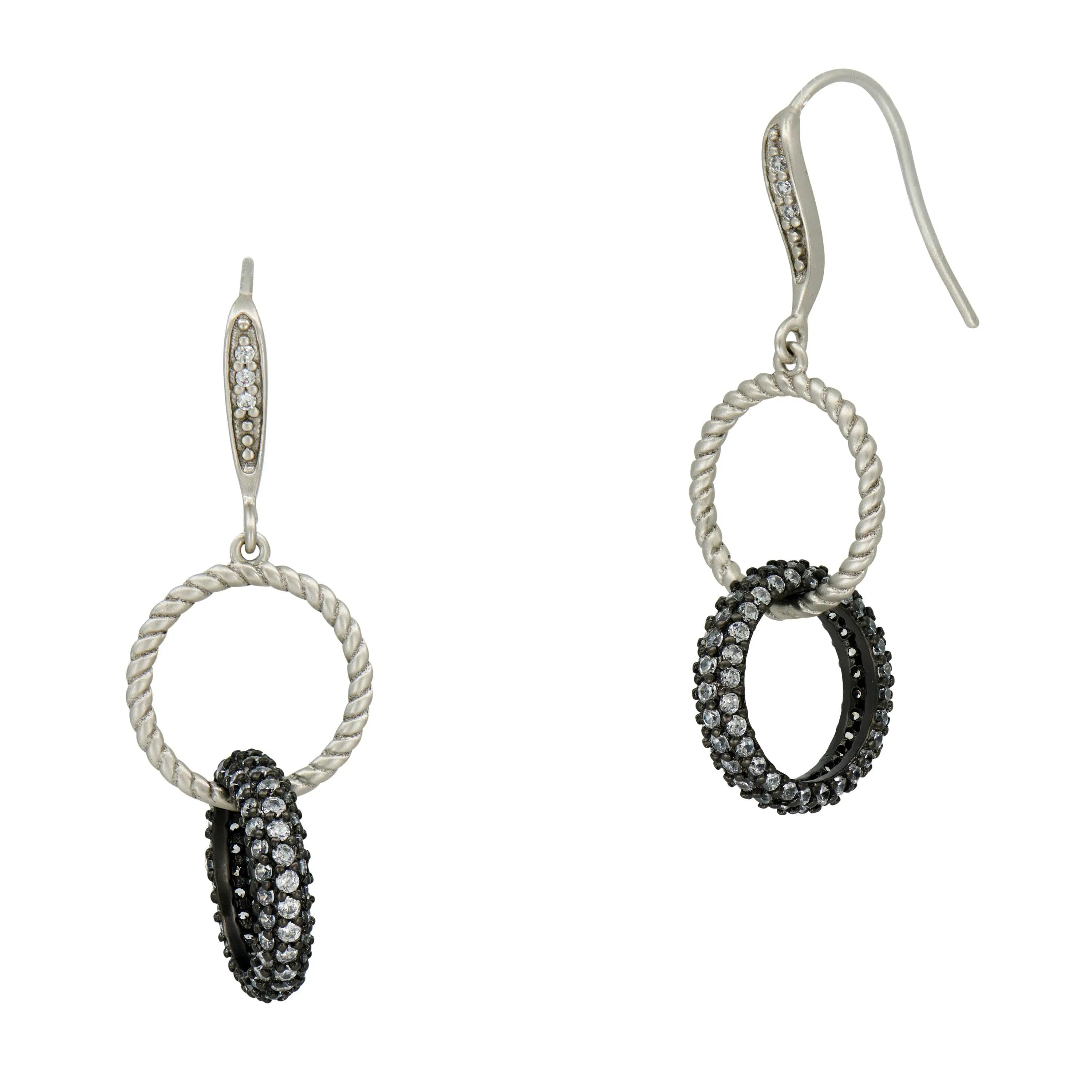 Twisted Cable Link Earring Industrial Finish EARRING
