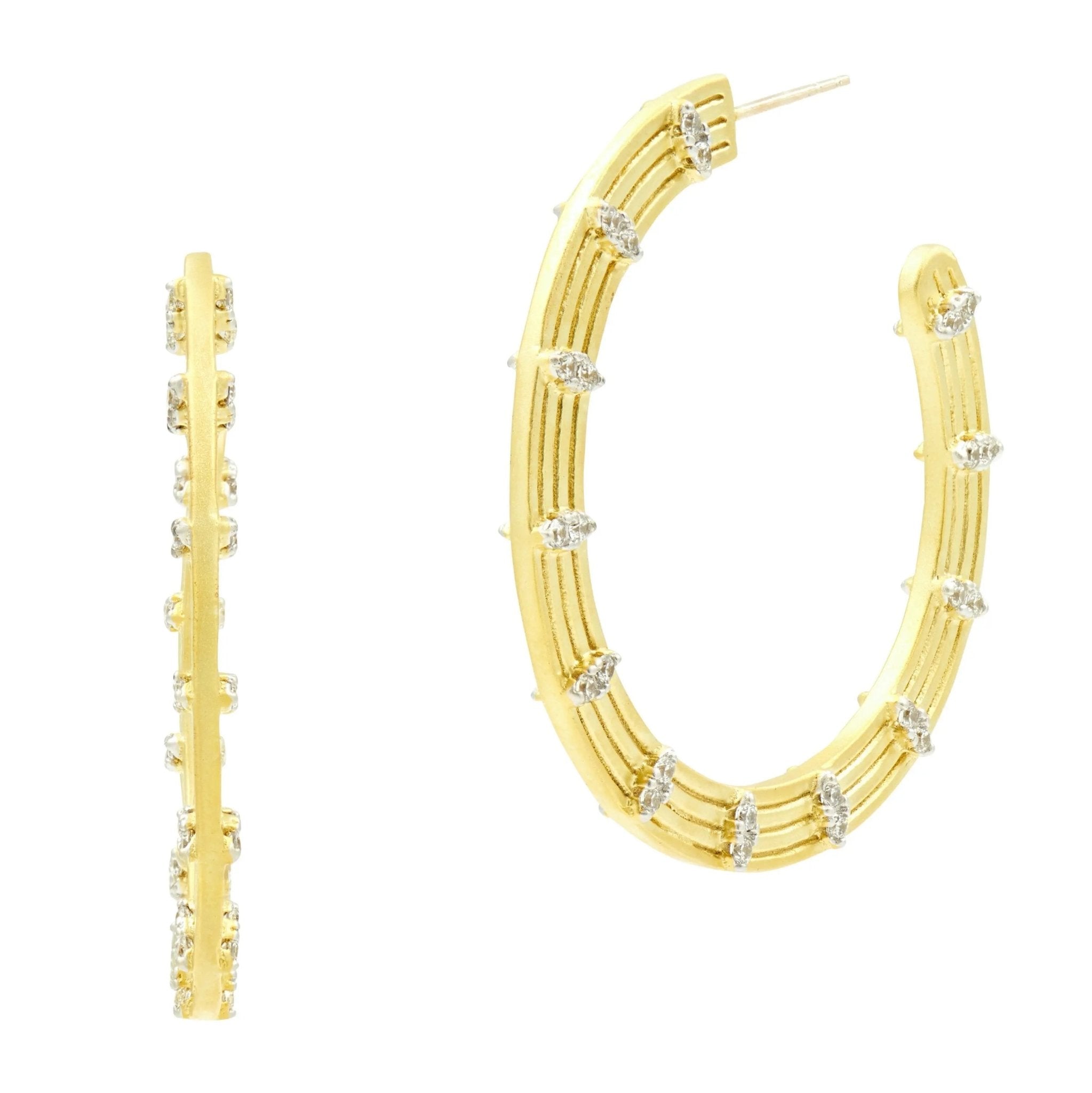 Fleur Bloom Empire Wide Hoop Earrings - FREIDA ROTHMAN