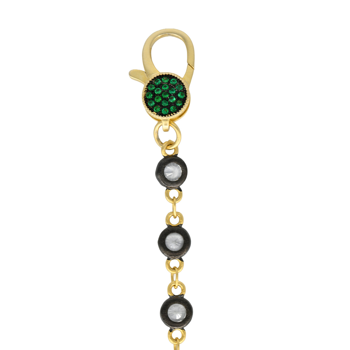 18" Clear CZ Bezel Charm Bar Chain
