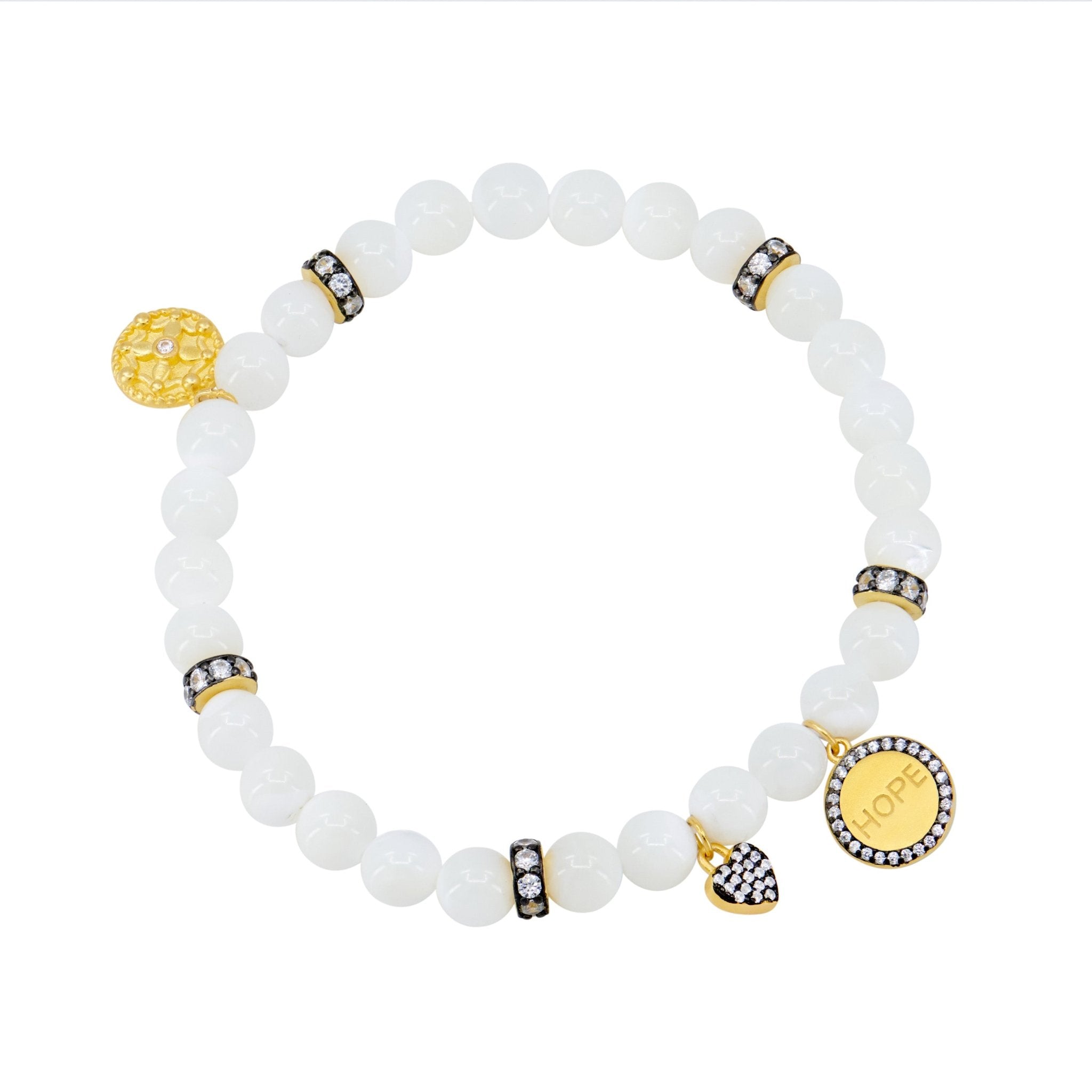The HOPE Beaded Stretch Bracelet - FREIDA ROTHMAN