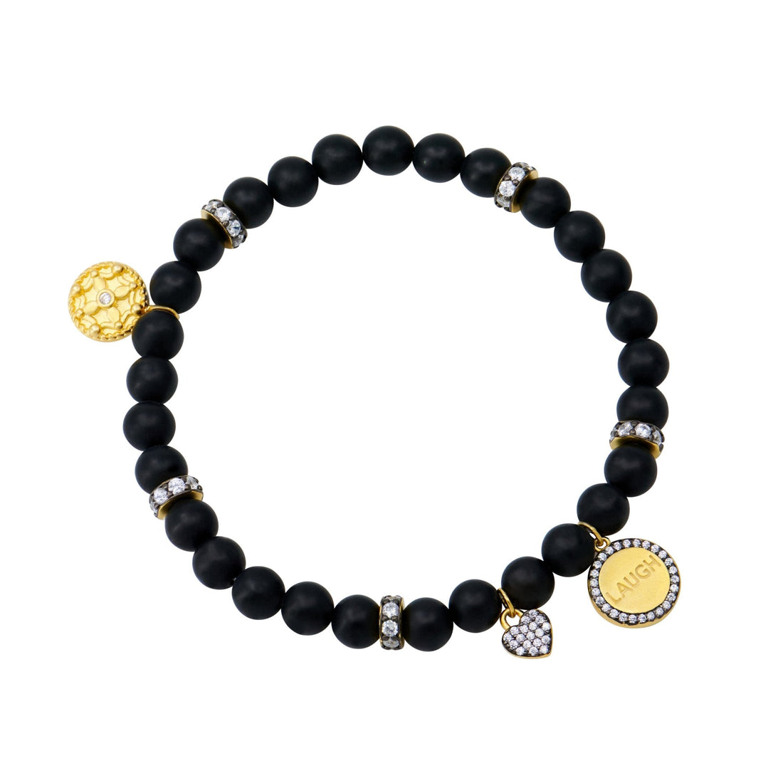 The LAUGH Beaded Stretch Bracelet - FREIDA ROTHMAN