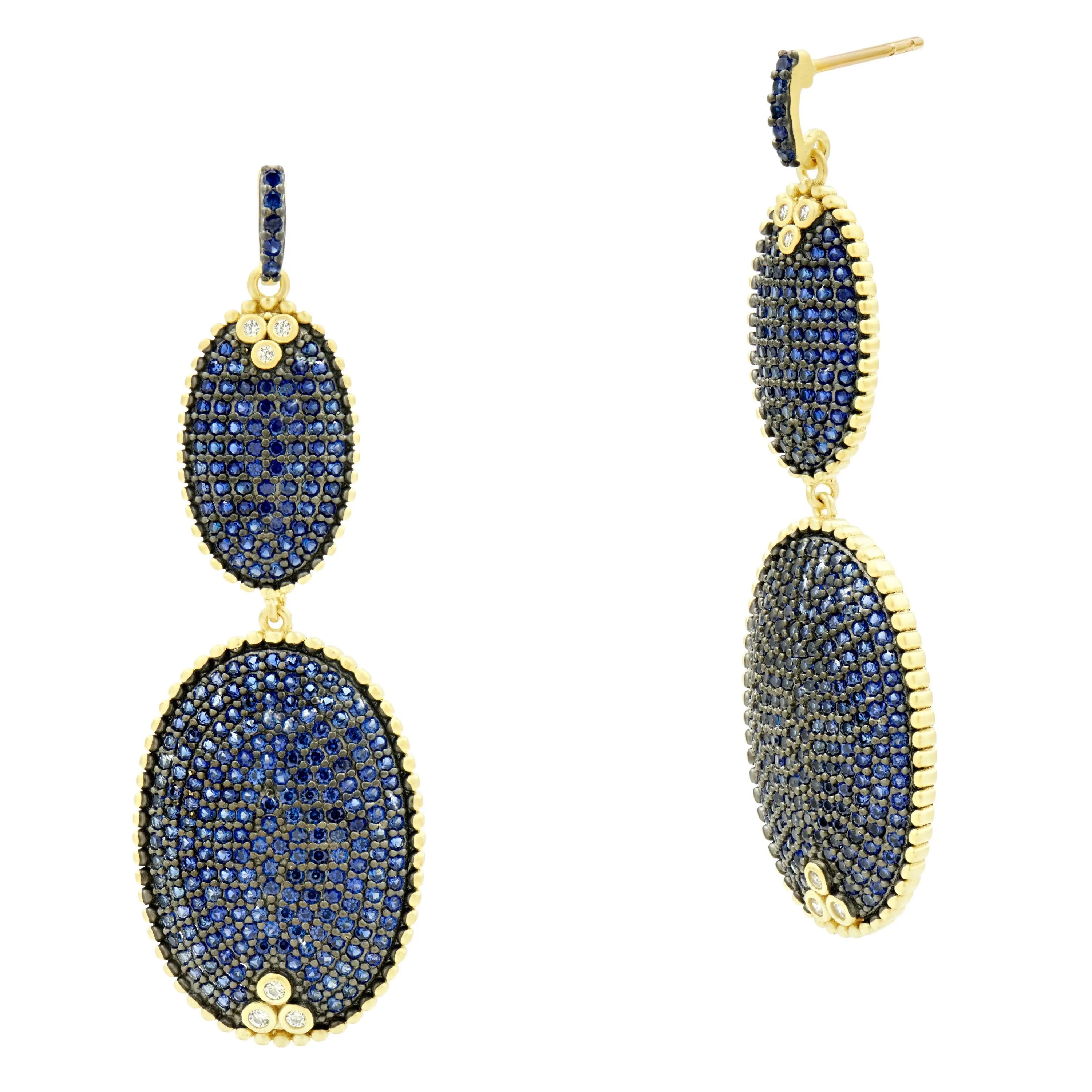 Midnight Pavé Double Drop Earring Midnight
