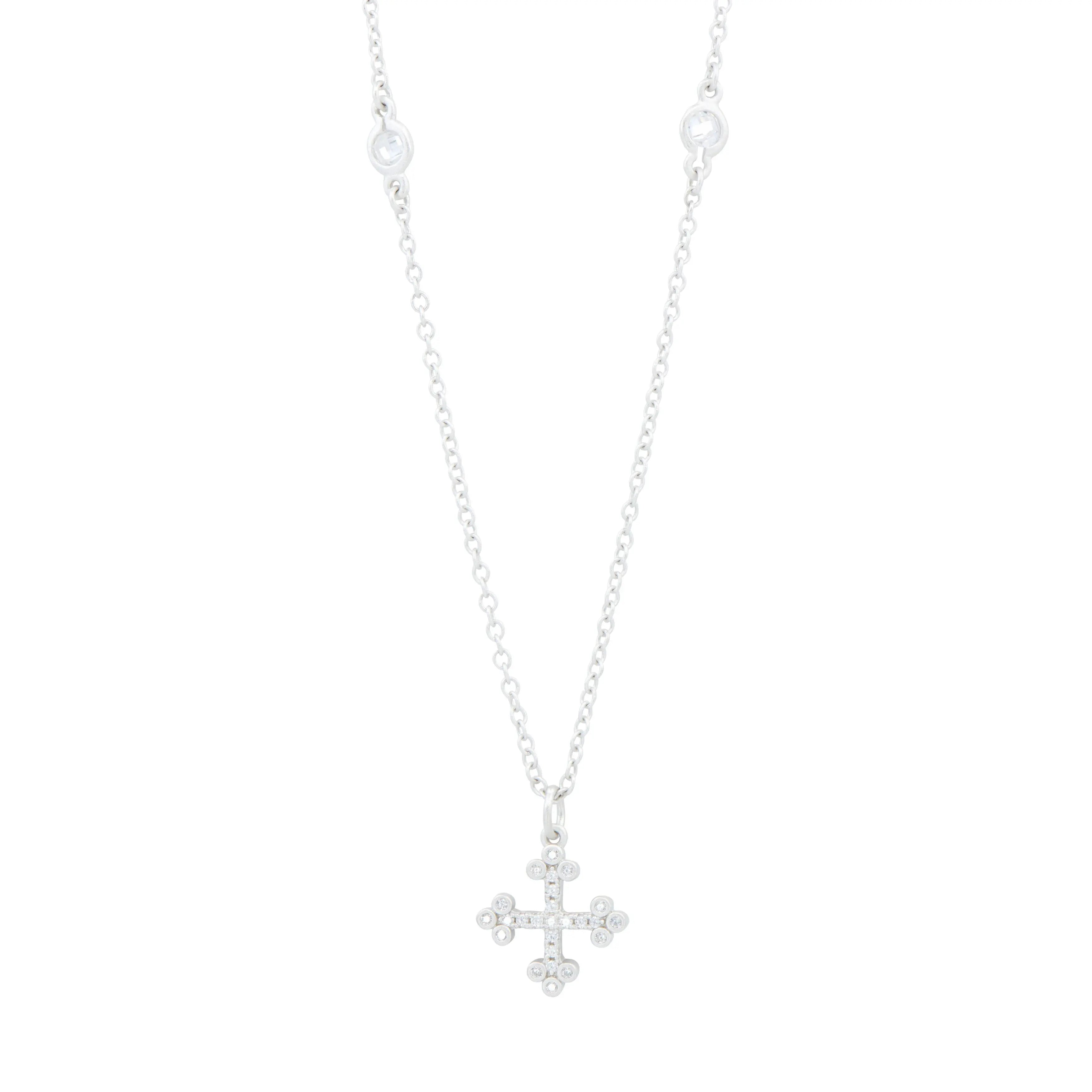 Silver Cross Necklace FREIDA ROTHMAN NECKLACE
