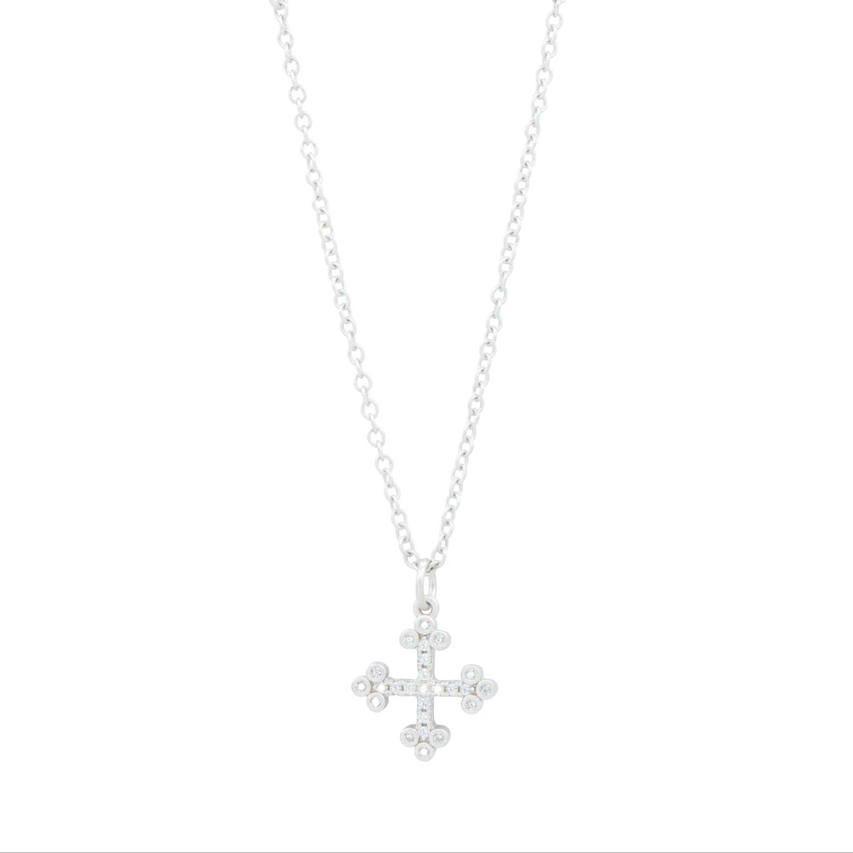 Silver Cross Necklace FREIDA ROTHMAN NECKLACE