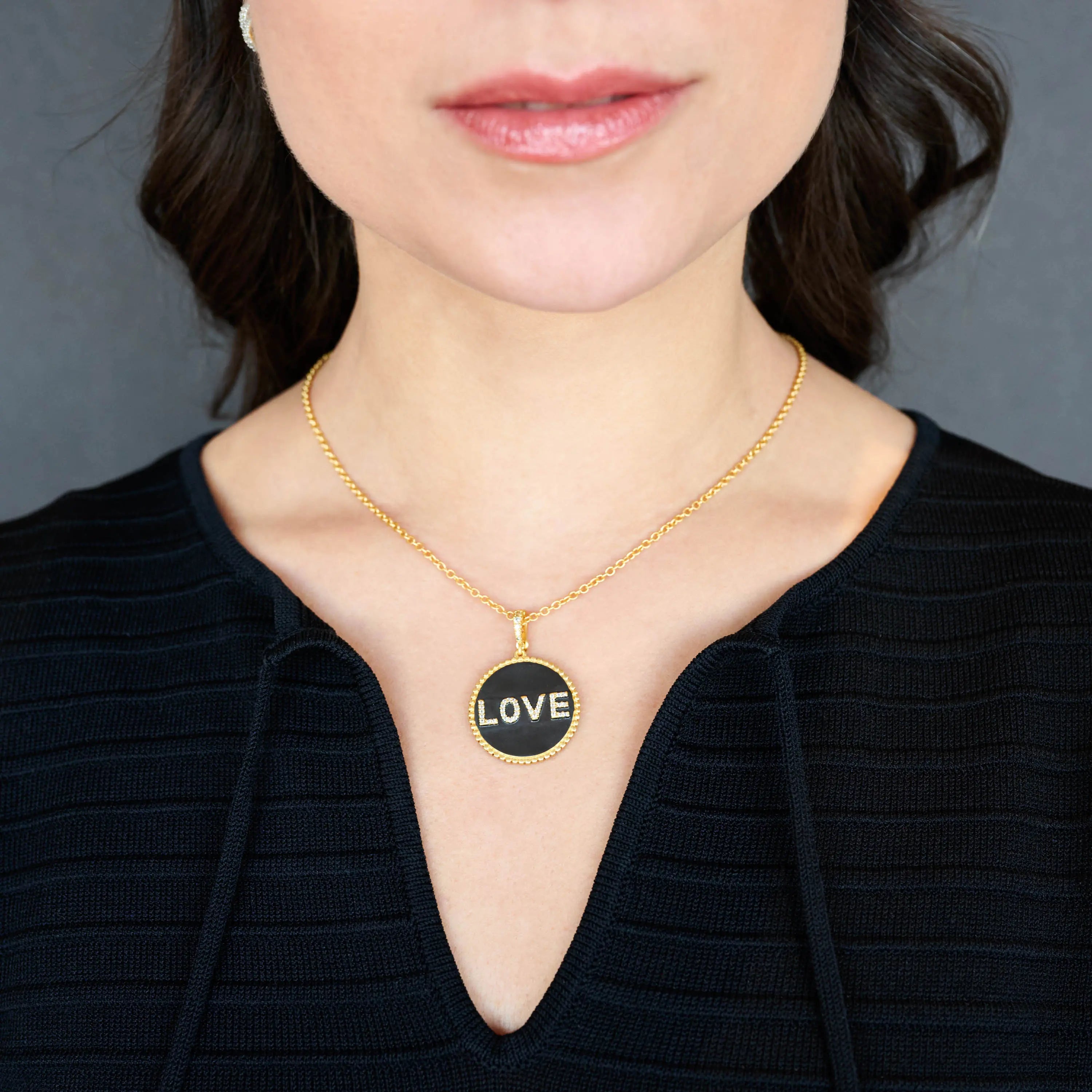 Double Sided LOVE Pendant Necklace Women of Strength NECKLACE