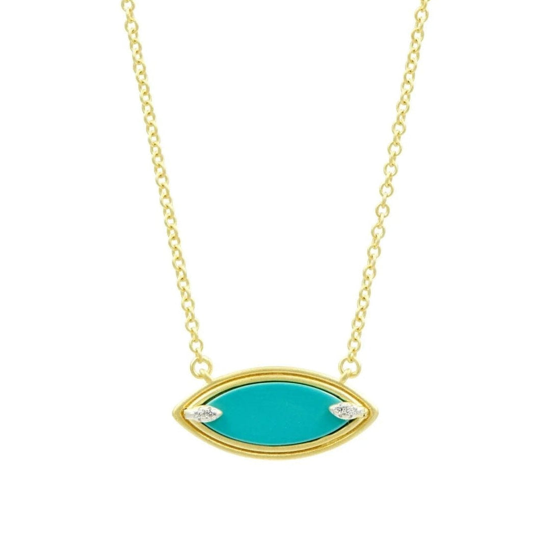Fleur Bloom EMPIRE Turquoise Pendant Necklace - FREIDA ROTHMAN