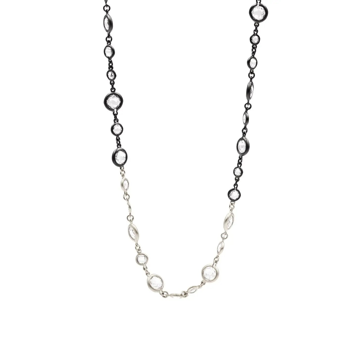 SilverandBlack Illuminating Two-Tone Long Necklace FREIDA ROTHMAN NECKLACE